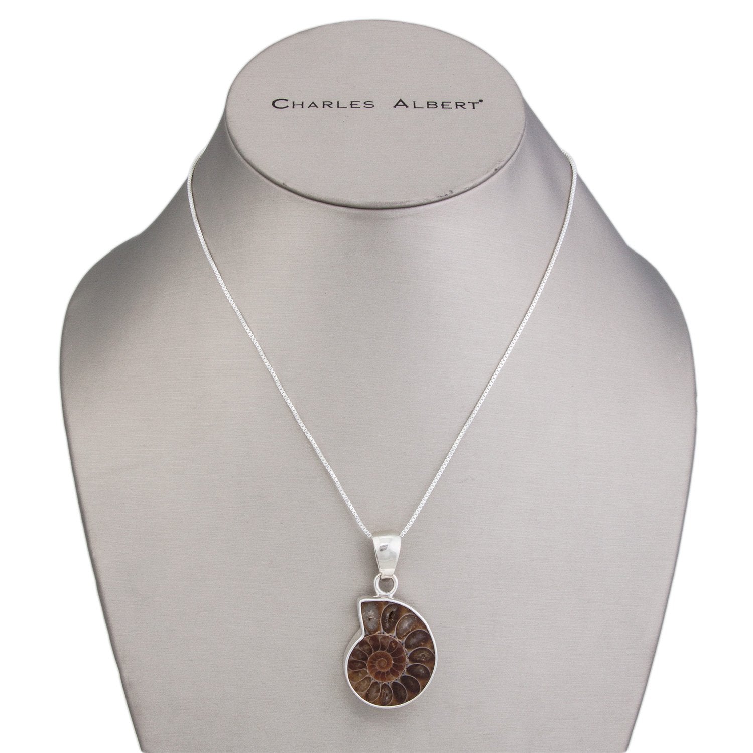 Sterling Silver Ammonite Pendant | Charles Albert Jewelry