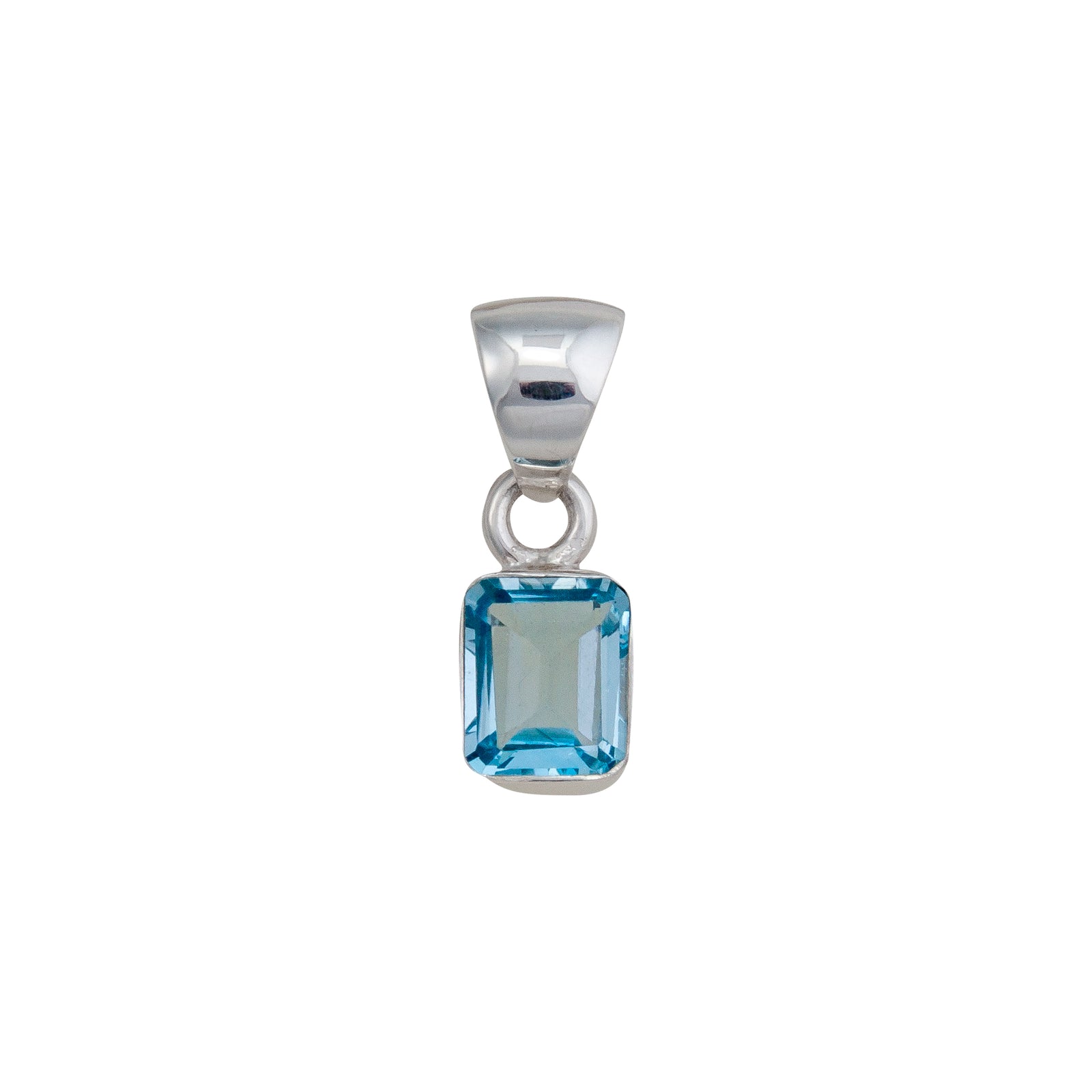 Sterling Silver Blue Topaz Mini Pendant | Charles Albert Jewelry