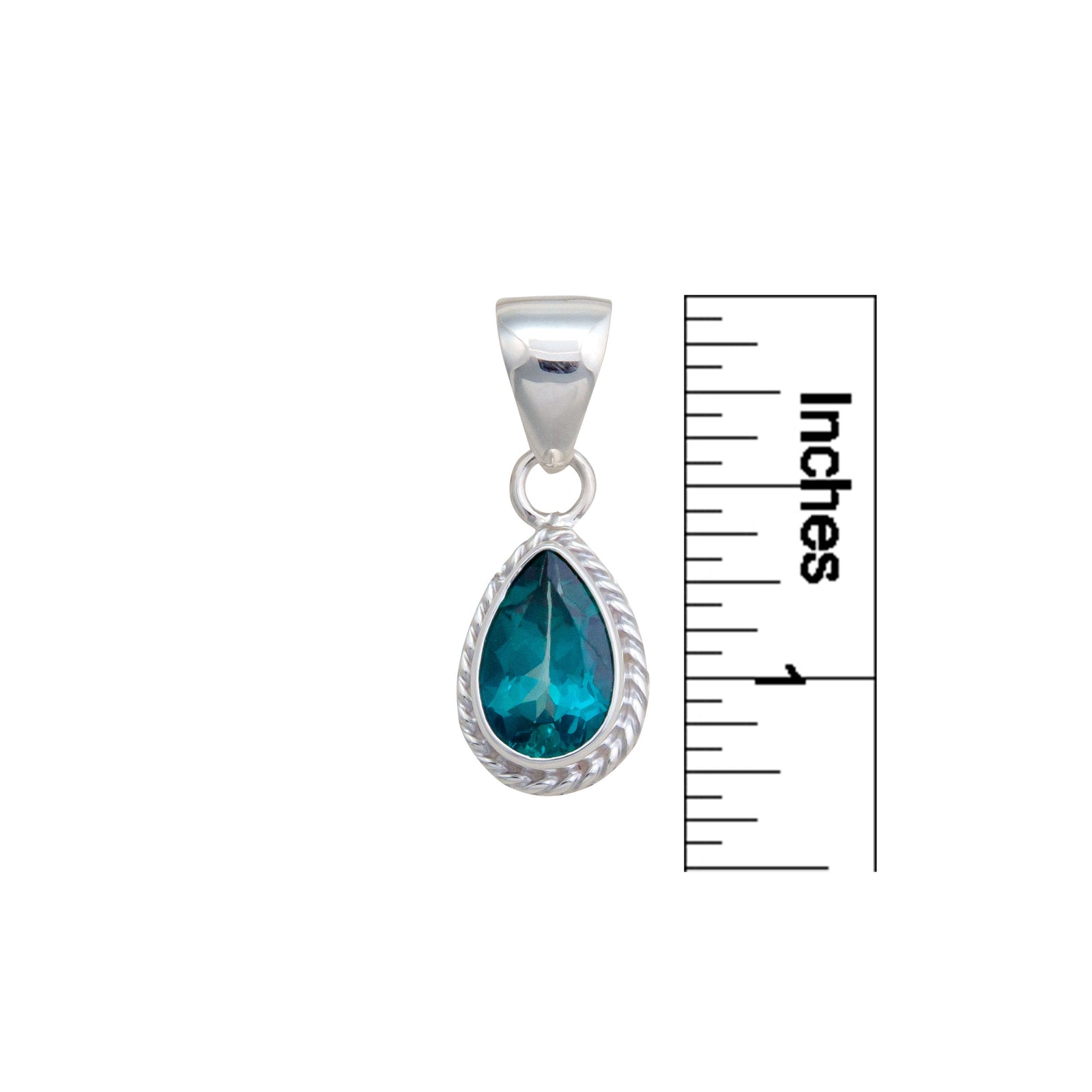 Sterling Silver Chrome Dioptase Teardrop Rope Pendant | Charles Albert Jewelry