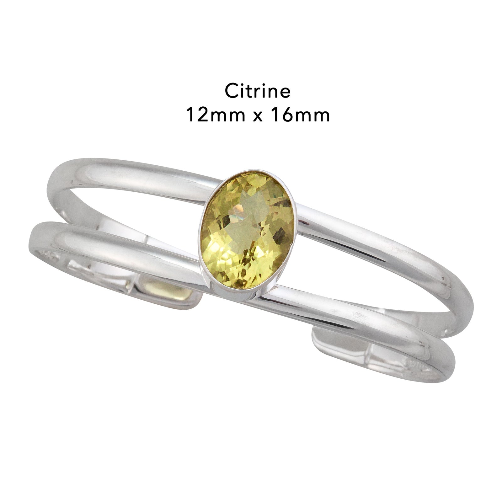 Sterling Silver Citrine Double Band Cuff | Charles Albert Jewelry