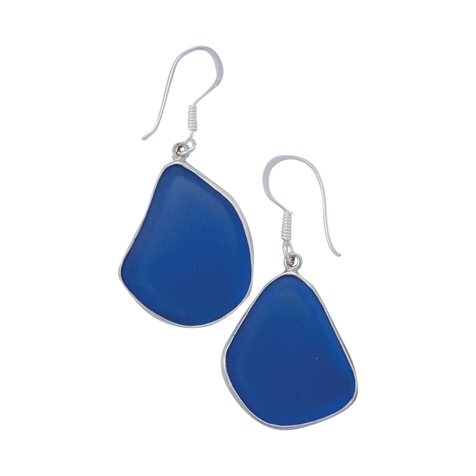 Sterling Silver Cobalt Recycled Glass Earrings | Charles Albert Jewelry