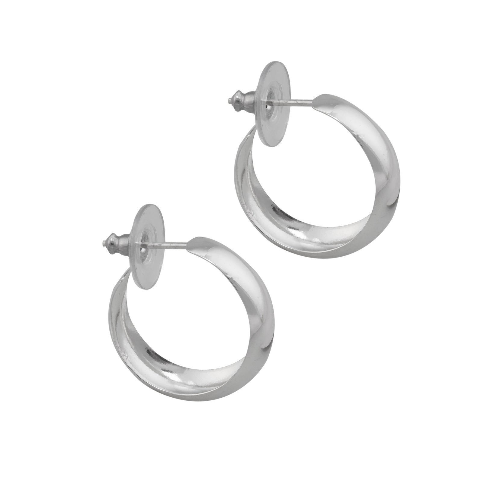 Sterling Silver Dome Hoop Petite Post Earrings | Charles Albert Jewelry