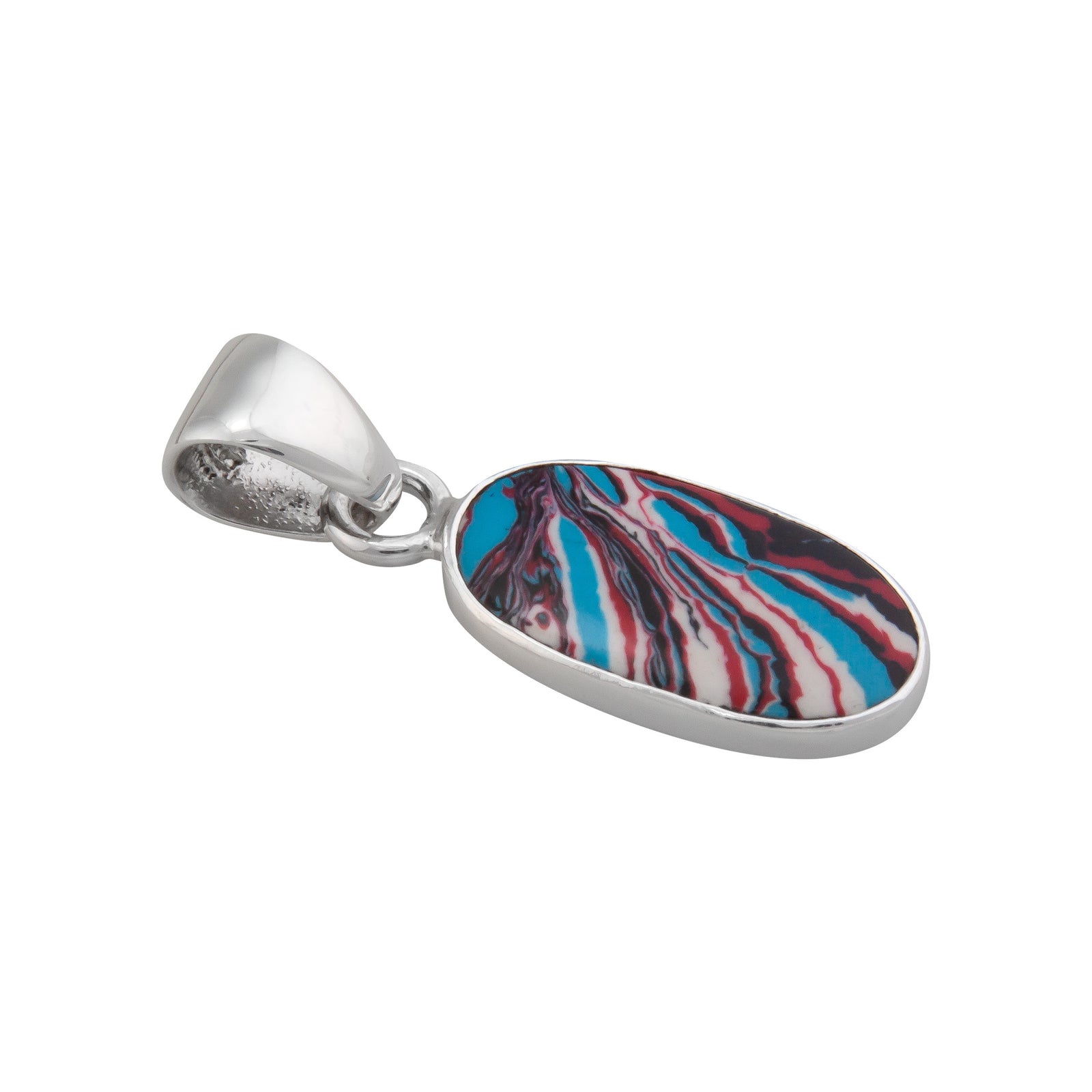 Sterling Silver Fordite Pendant | Charles Albert Jewelry