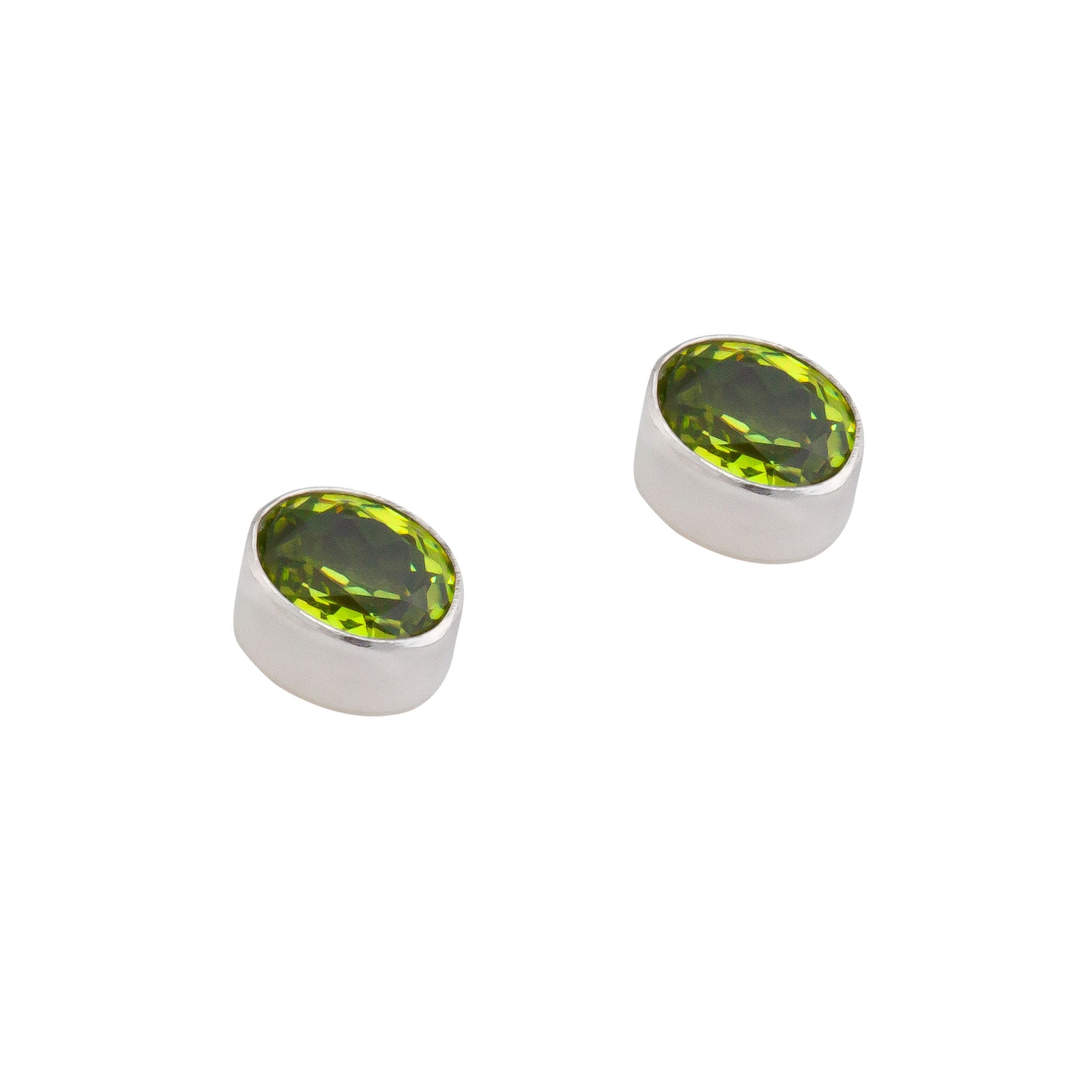 Sterling Silver Lab Created Peridot Post Earrings | Charles Albert Jewelry