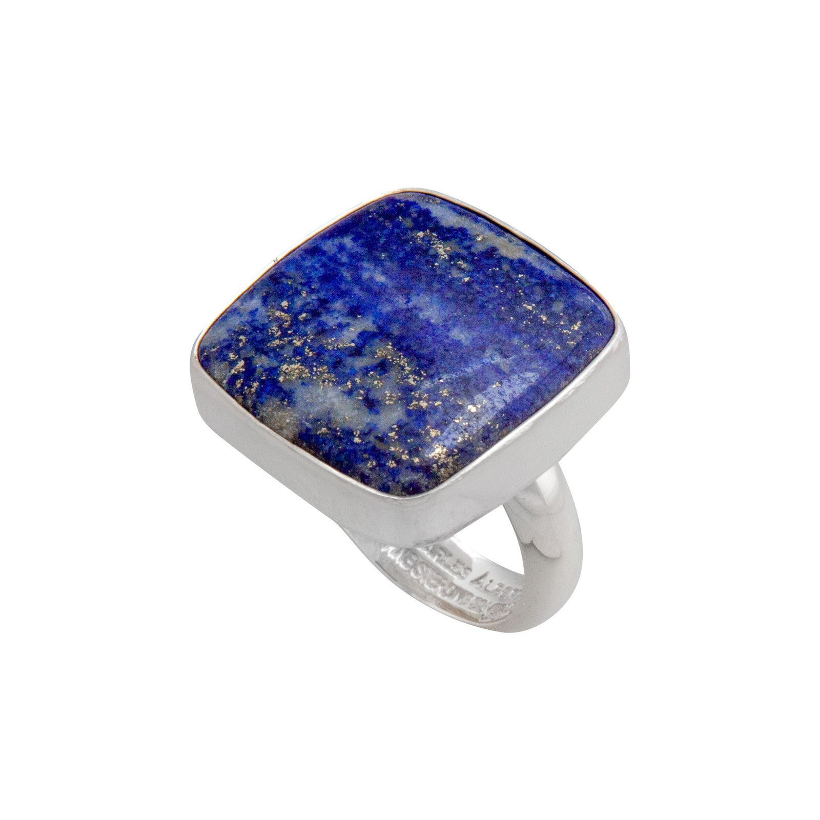 Sterling Silver Lapis Lazuli Square Adjustable Ring | Charles Albert Jewelry