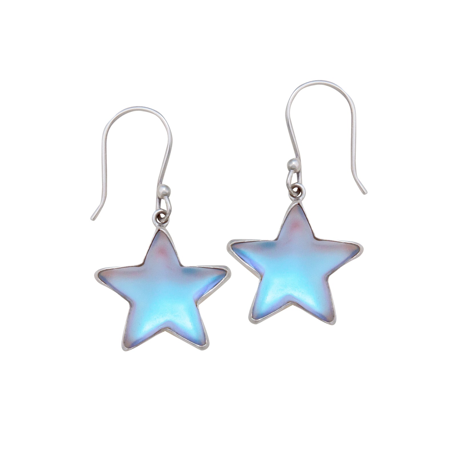 Sterling Silver Luminite Star Drop Earrings | Charles Albert Jewelry