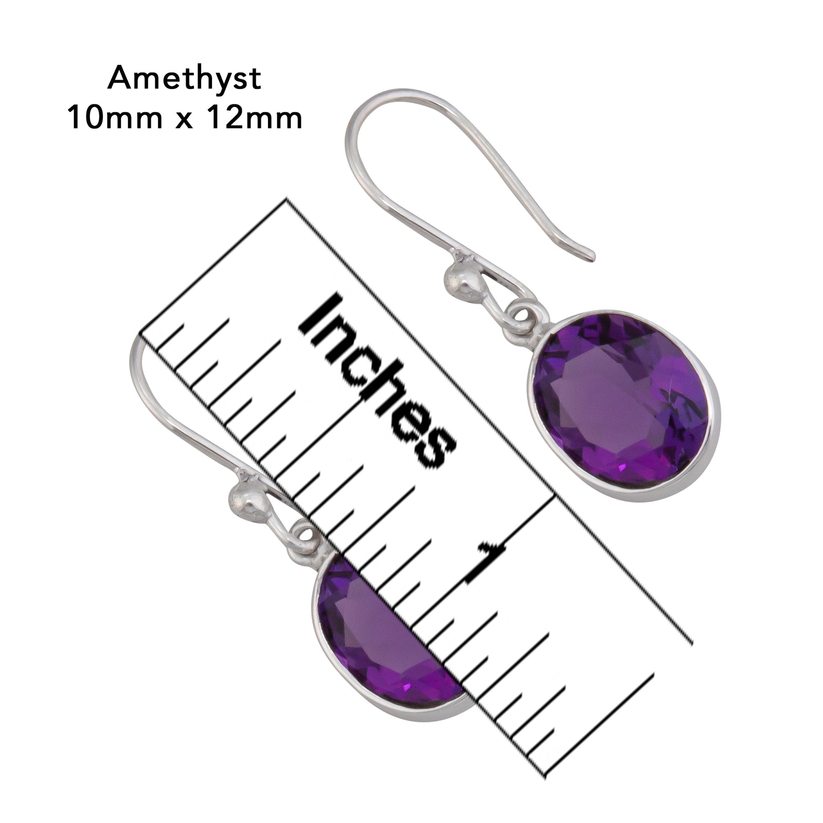 Sterling Silver Oval Amethyst Drop Earrings | Charles Albert Jewelry