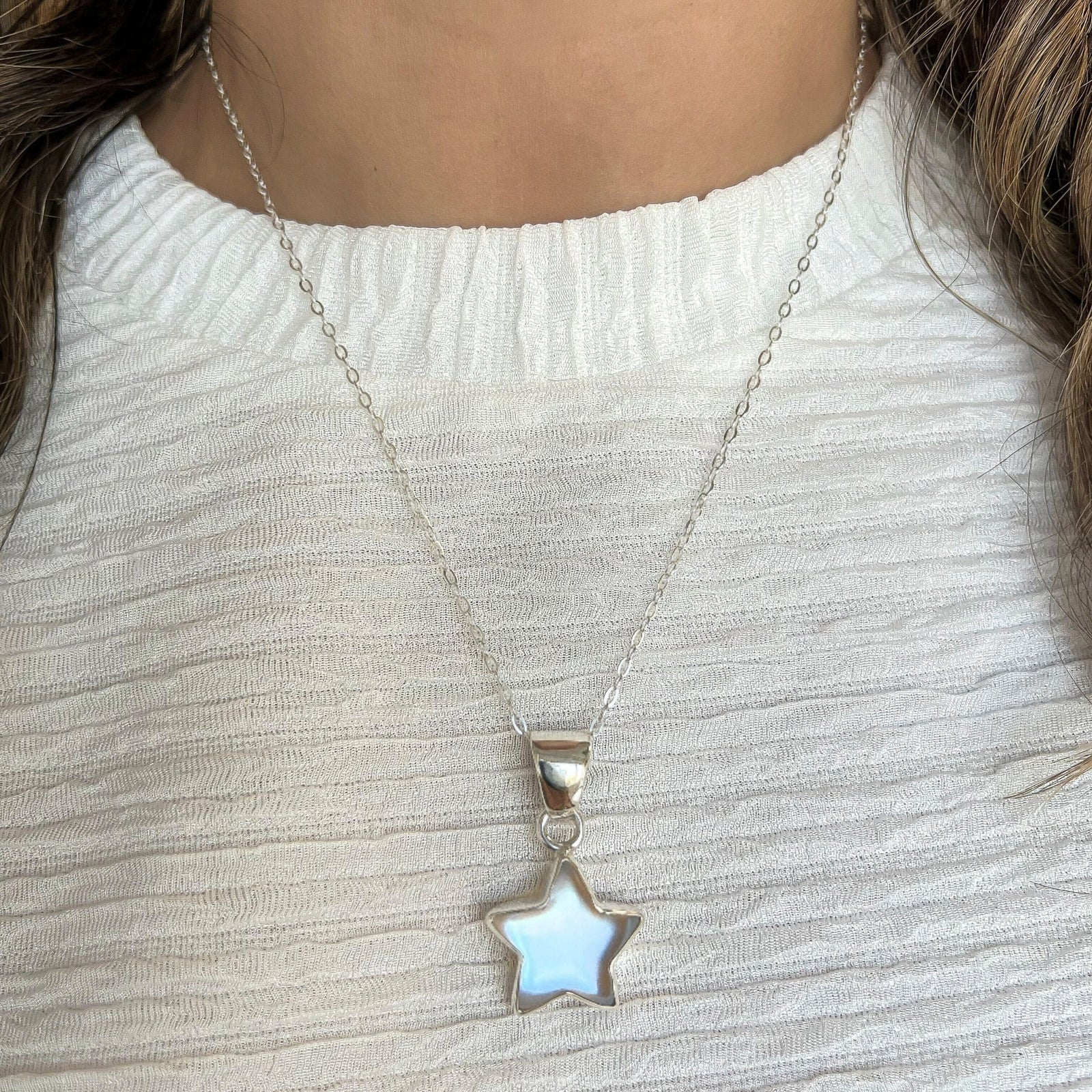 Sterling Silver Petite Luminite Star Pendant | Charles Albert Jewelry