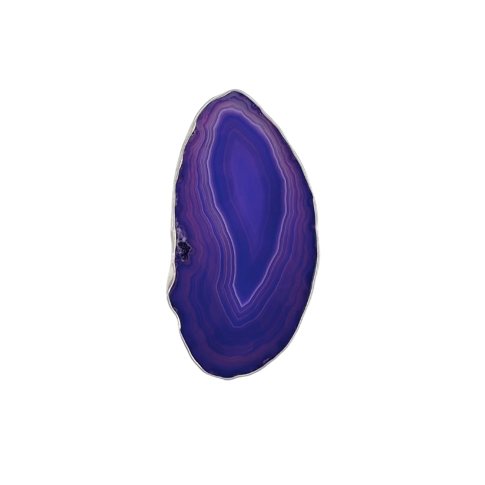 Sterling Silver Purple Agate Slice Adjustable Ring - Style #7 | Charles Albert Jewelry