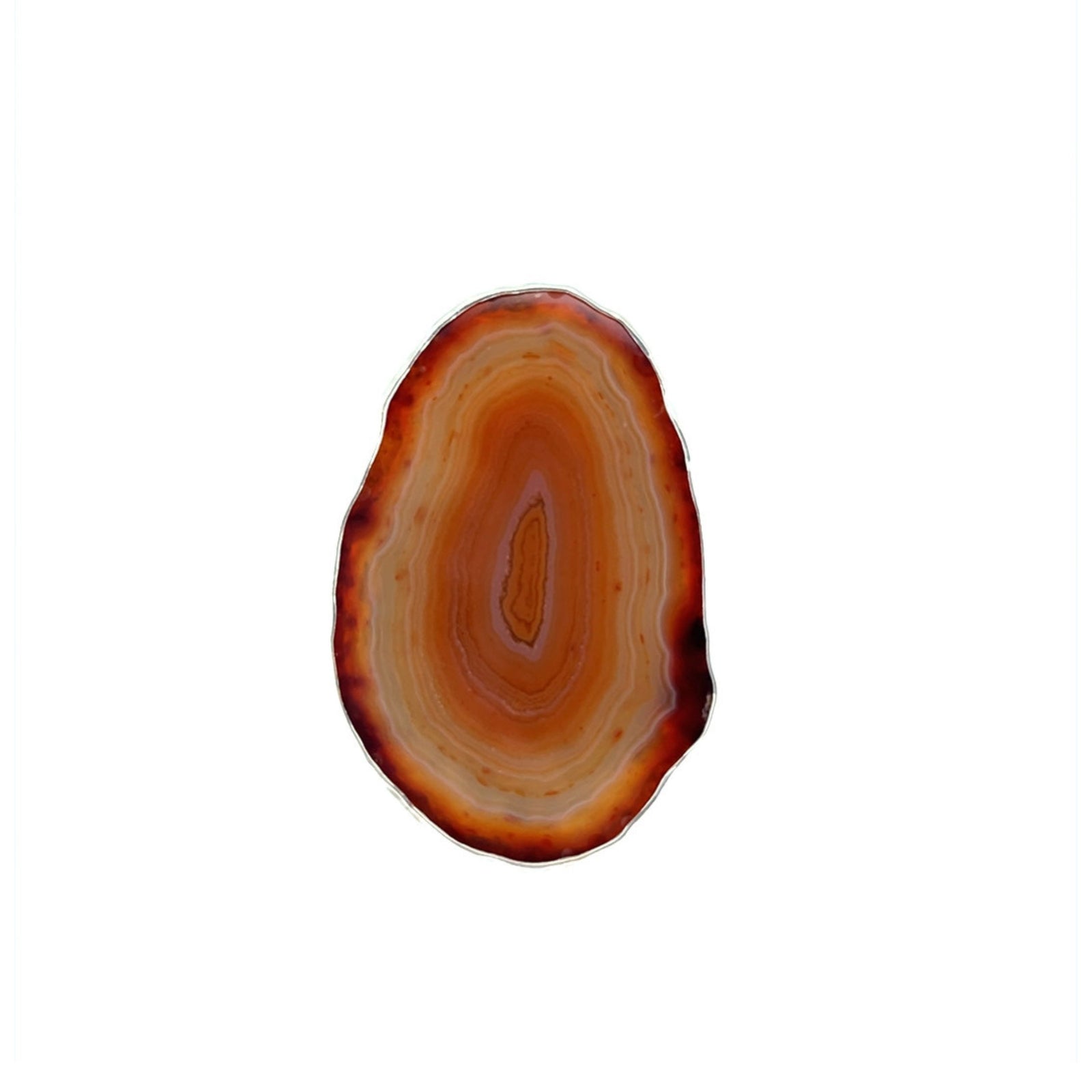 Sterling Silver Rust Agate Slice Adjustable Ring - Style #8 | Charles Albert Jewelry