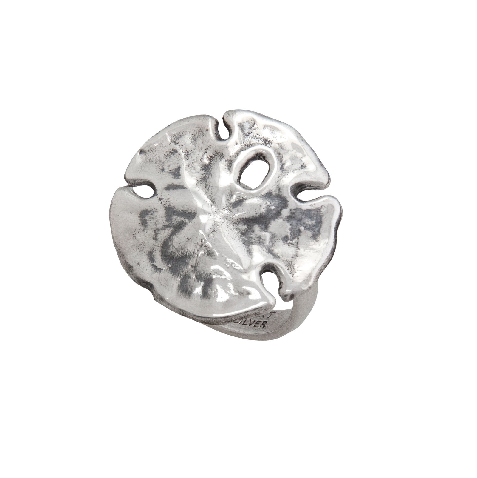 Sterling Silver Sand Dollar Adjustable Ring | Charles Albert Jewelry