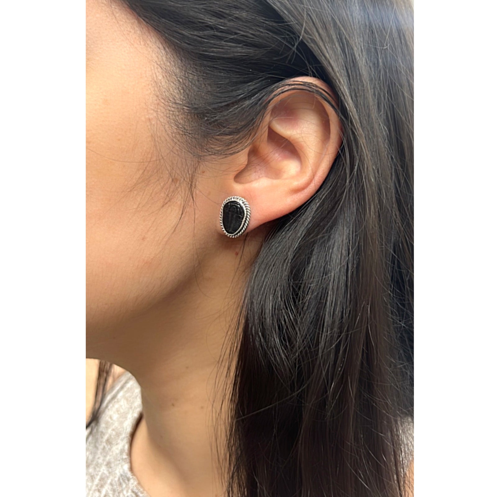 Sterling Silver Trilobite Rope Post Earrings | Charles Albert Jewelry