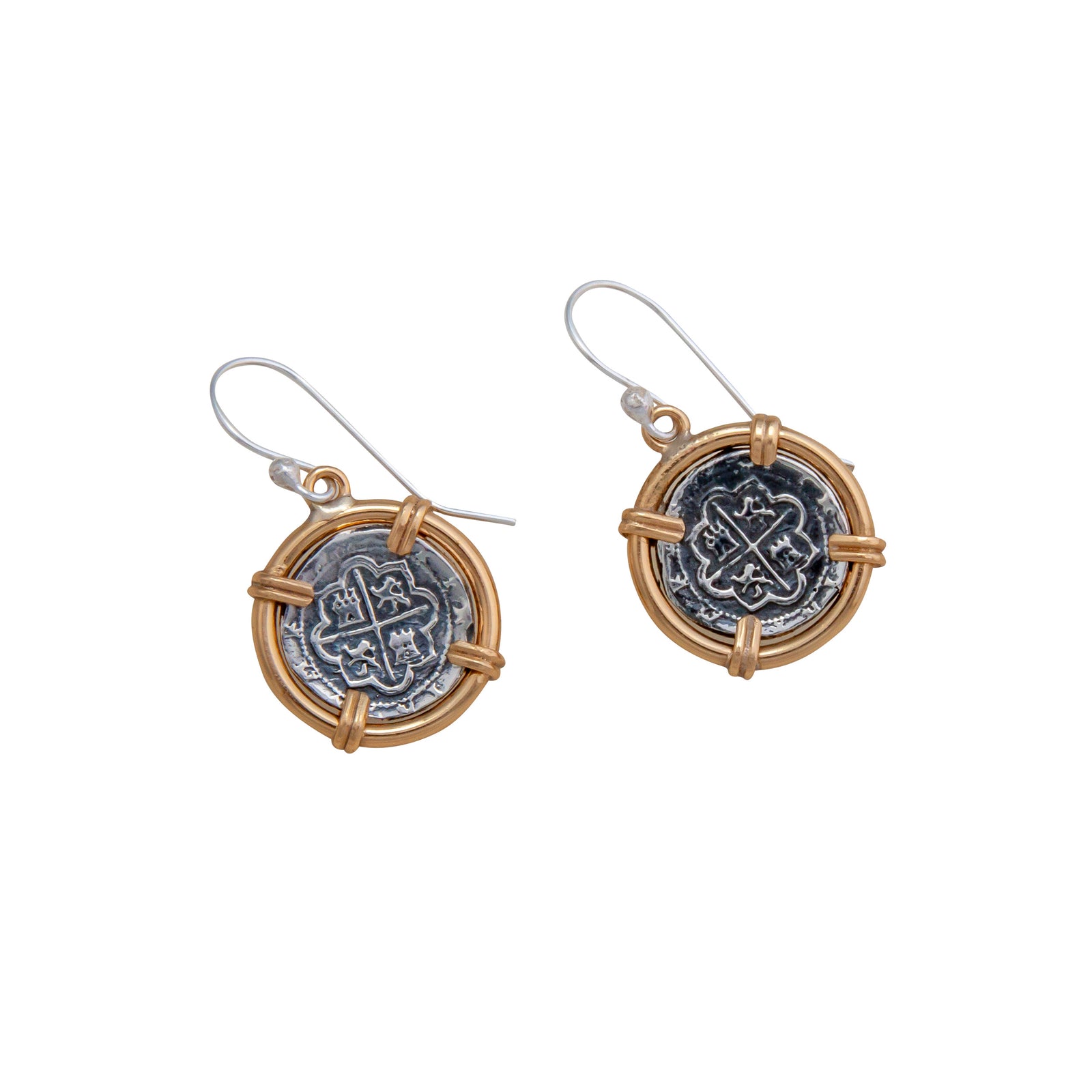 Sterling Silver and Alchemia Replica Spanish Coin Drop Earrings | Charles Albert Jewelry