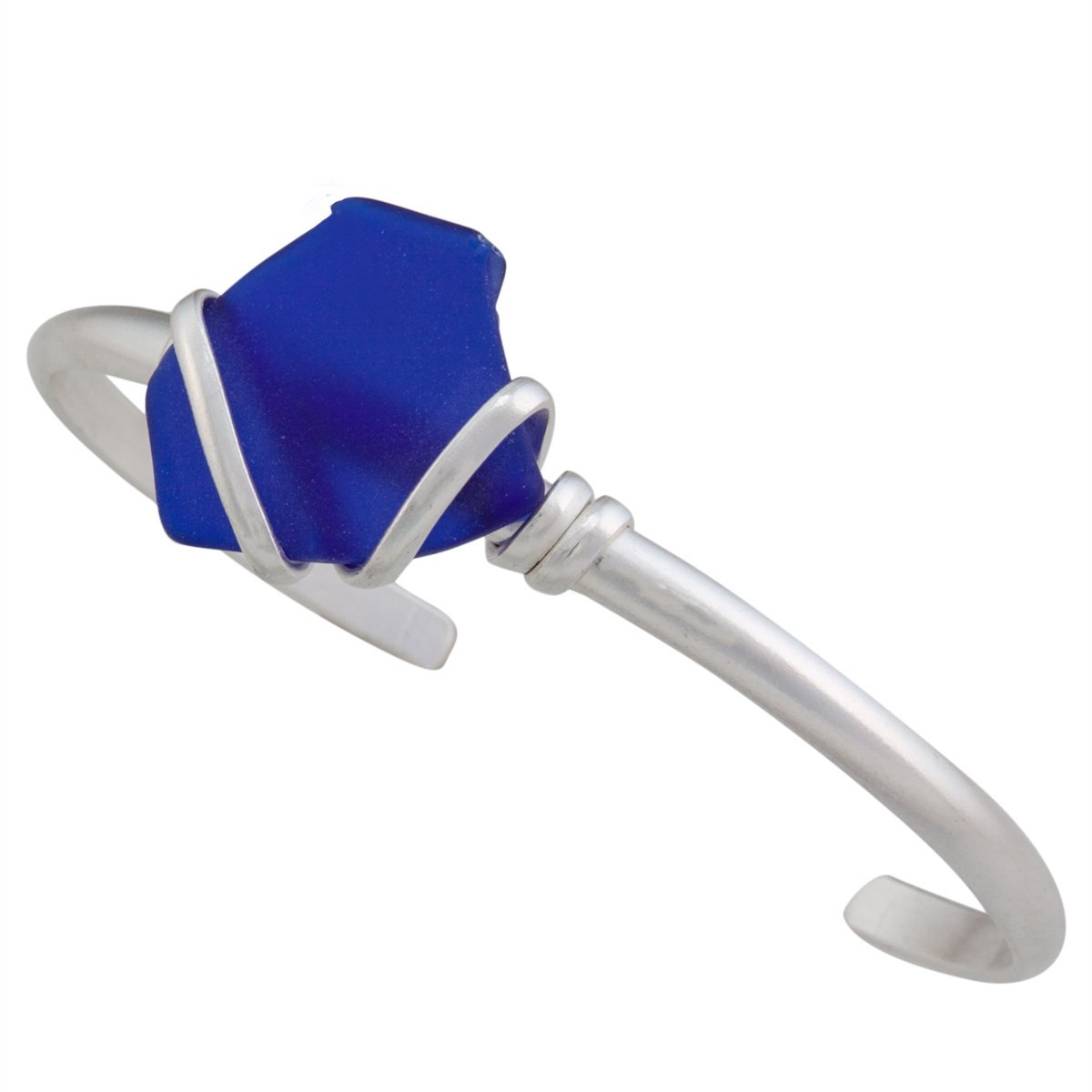 Charles Albert Jewelry - Cobalt Blue Pompano Beach Glass Mini Cuff - Side View