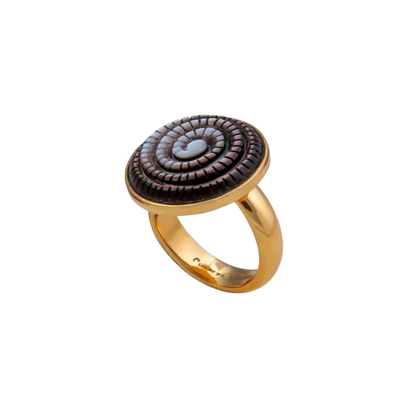 Alchemia Mother of Pearl Swirl Adjustable Ring | Charles Albert Jewelry