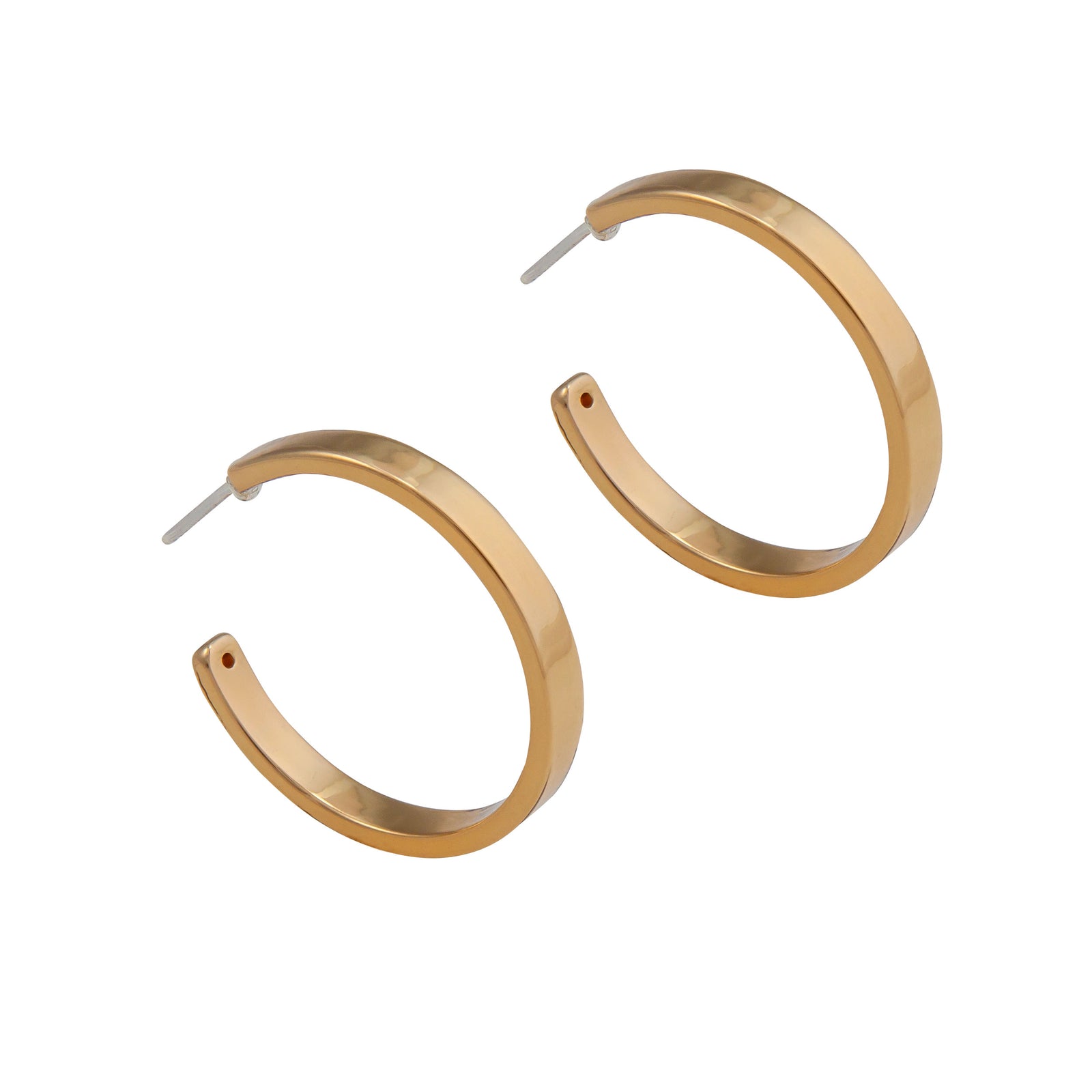 Alchemia Flat High Polish Hoop Earrings | Charles Albert Jewelry