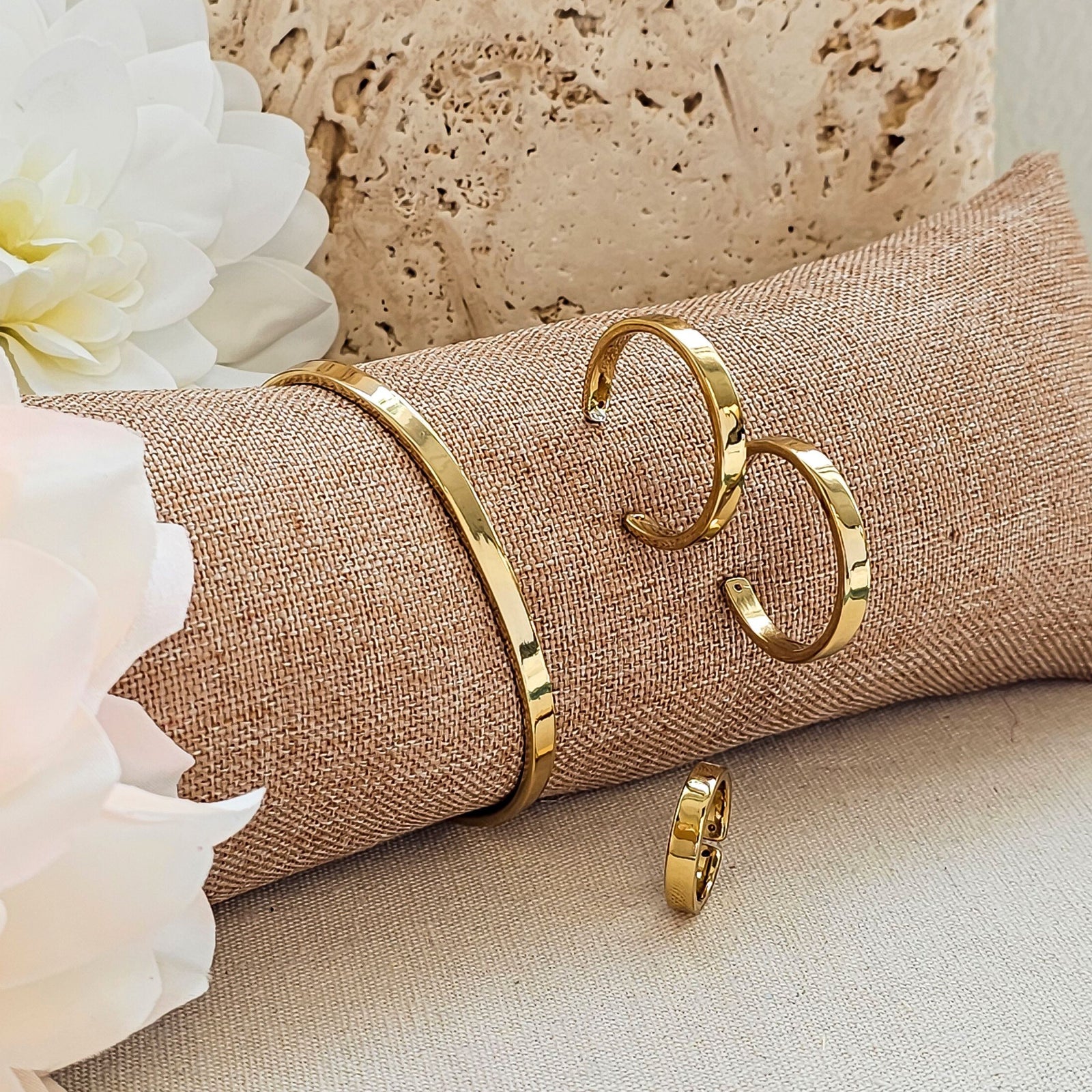 Alchemia Flat High Polish Hoop Earrings | Charles Albert Jewelry