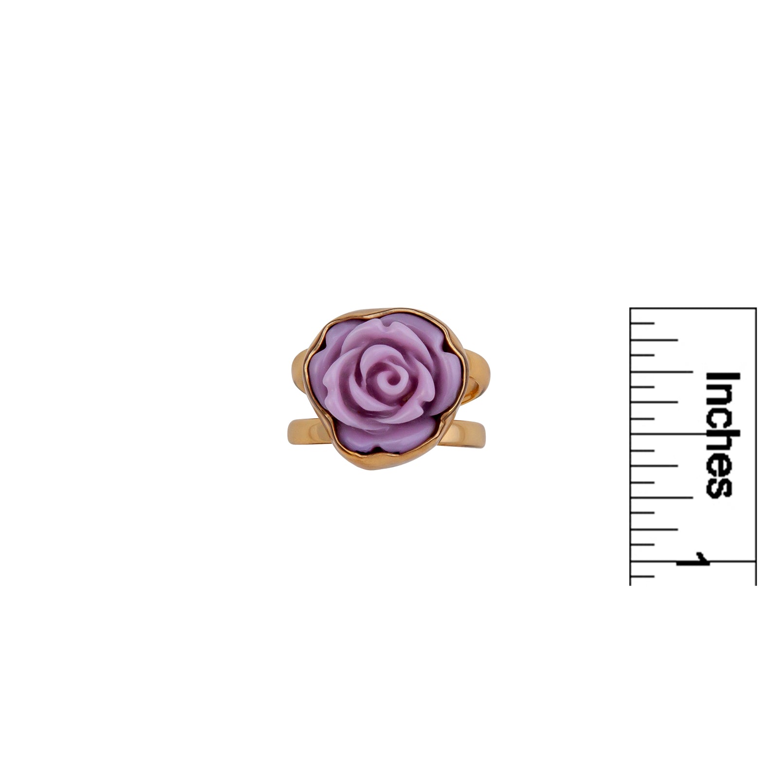Alchemia Lavender Resin Rose Adjustable Cuff Ring | Charles Albert Jewelry