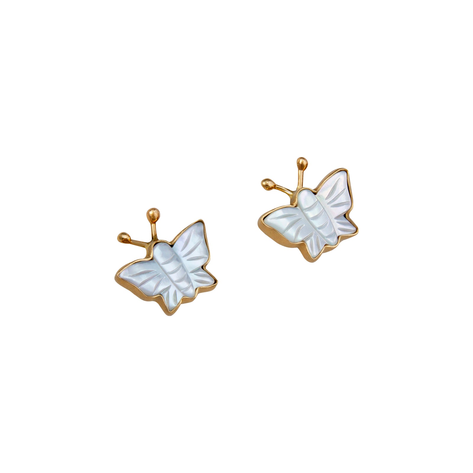 Alchemia Mother of Pearl Butterfly Post Earrings | Charles Albert Jewelry