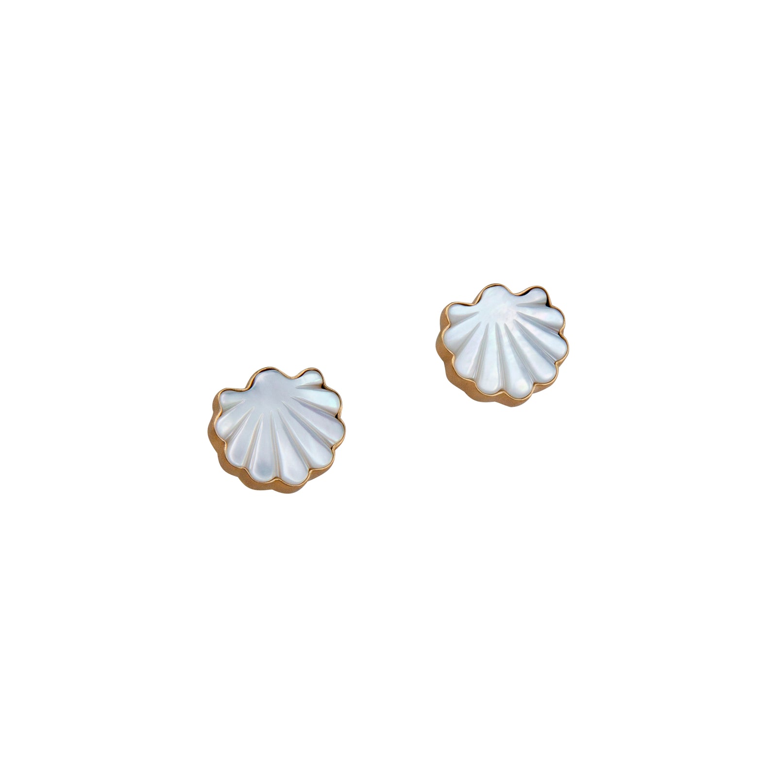 Alchemia Mother of Pearl Clam Shell Post Earrings | Charles Albert Jewelry