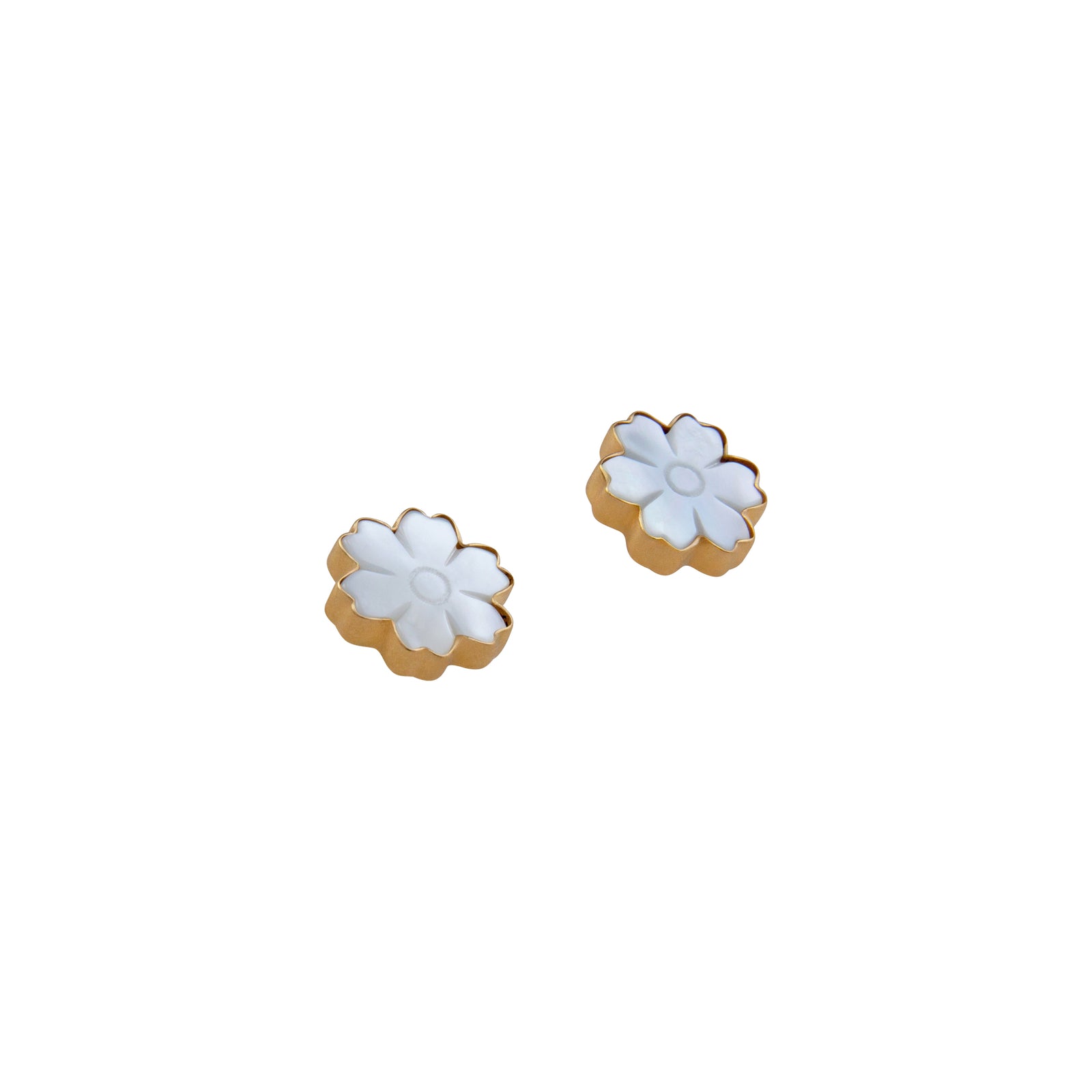 Alchemia Mother of Pearl Flower Post Earrings | Charles Albert Jewelry