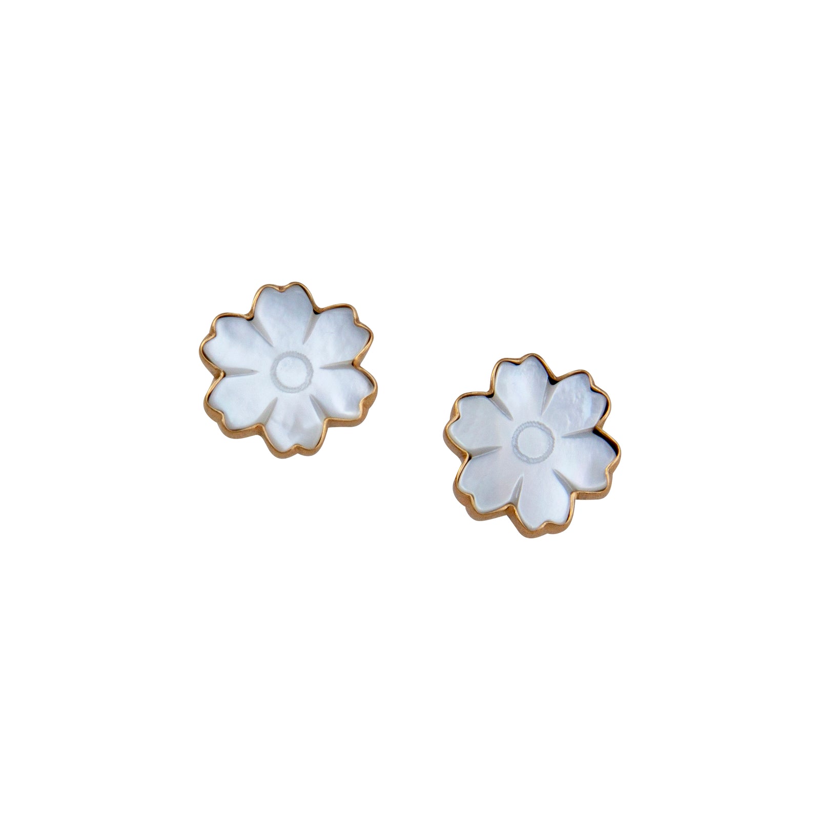 Alchemia Mother of Pearl Flower Post Earrings | Charles Albert Jewelry