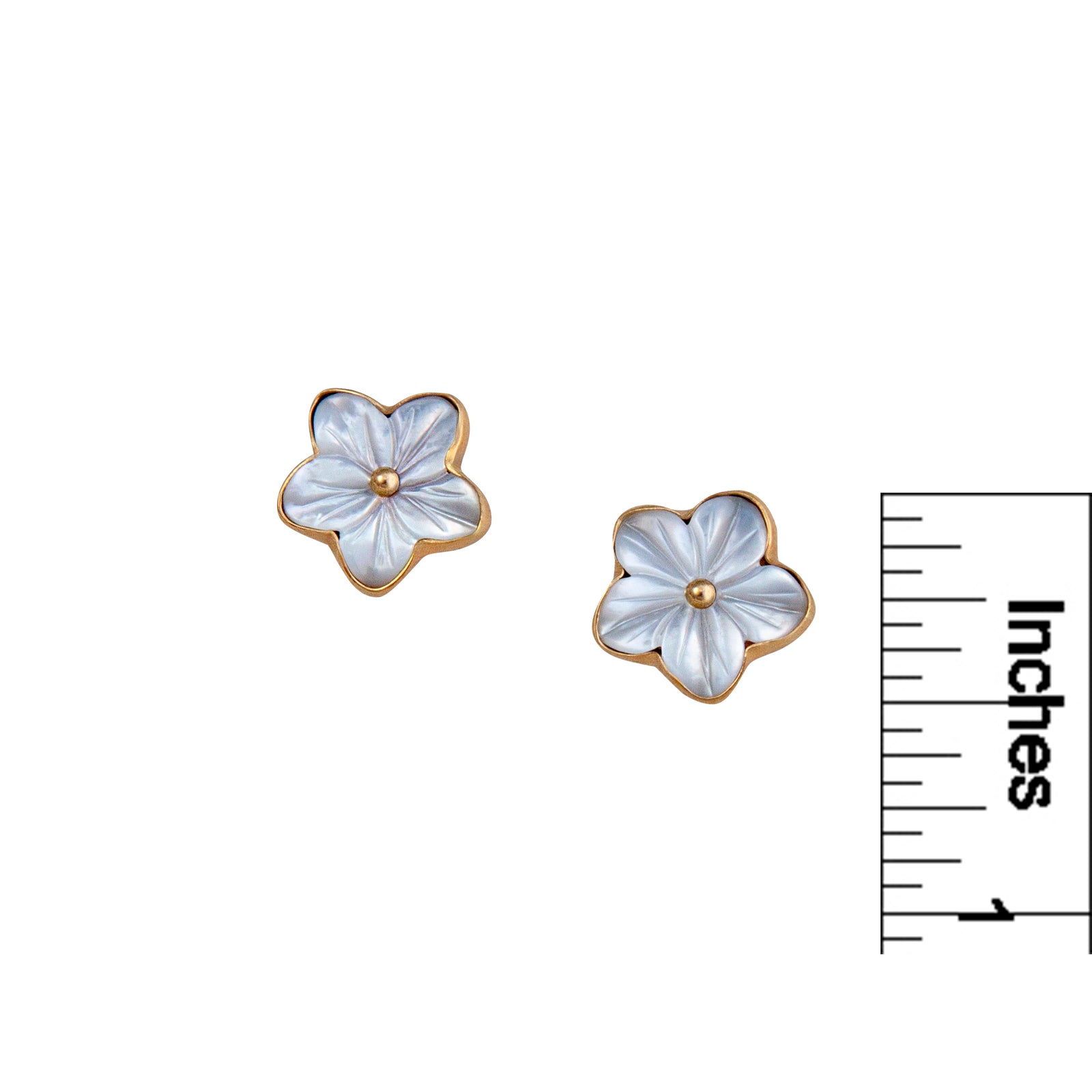 Alchemia Mother of Pearl Golden Flower Post Earrings | Charles Albert Jewelry