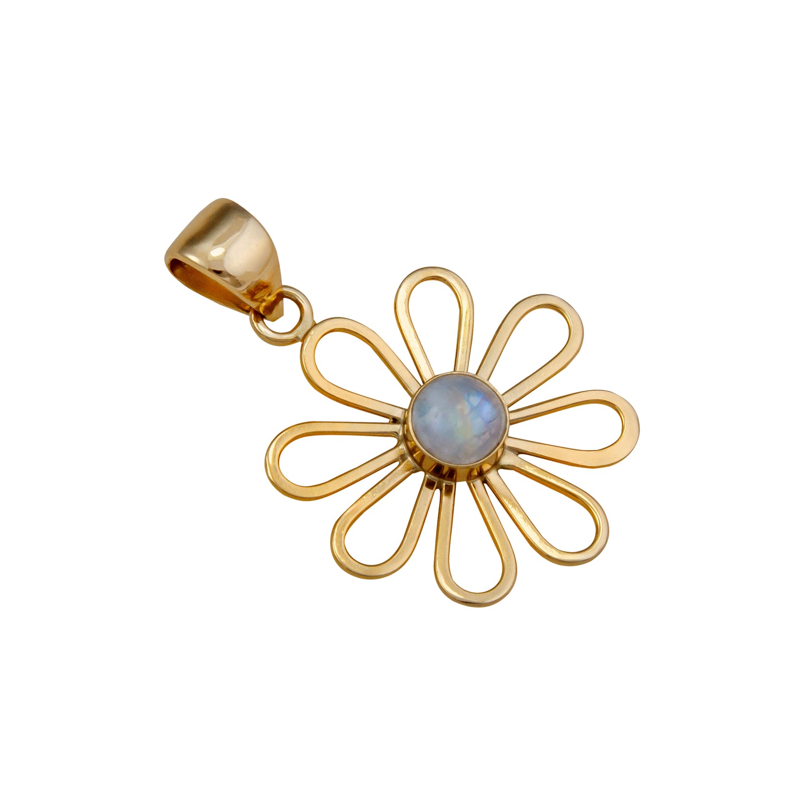 Alchemia Rainbow Moonstone Flower Pendant | Charles Albert Jewelry