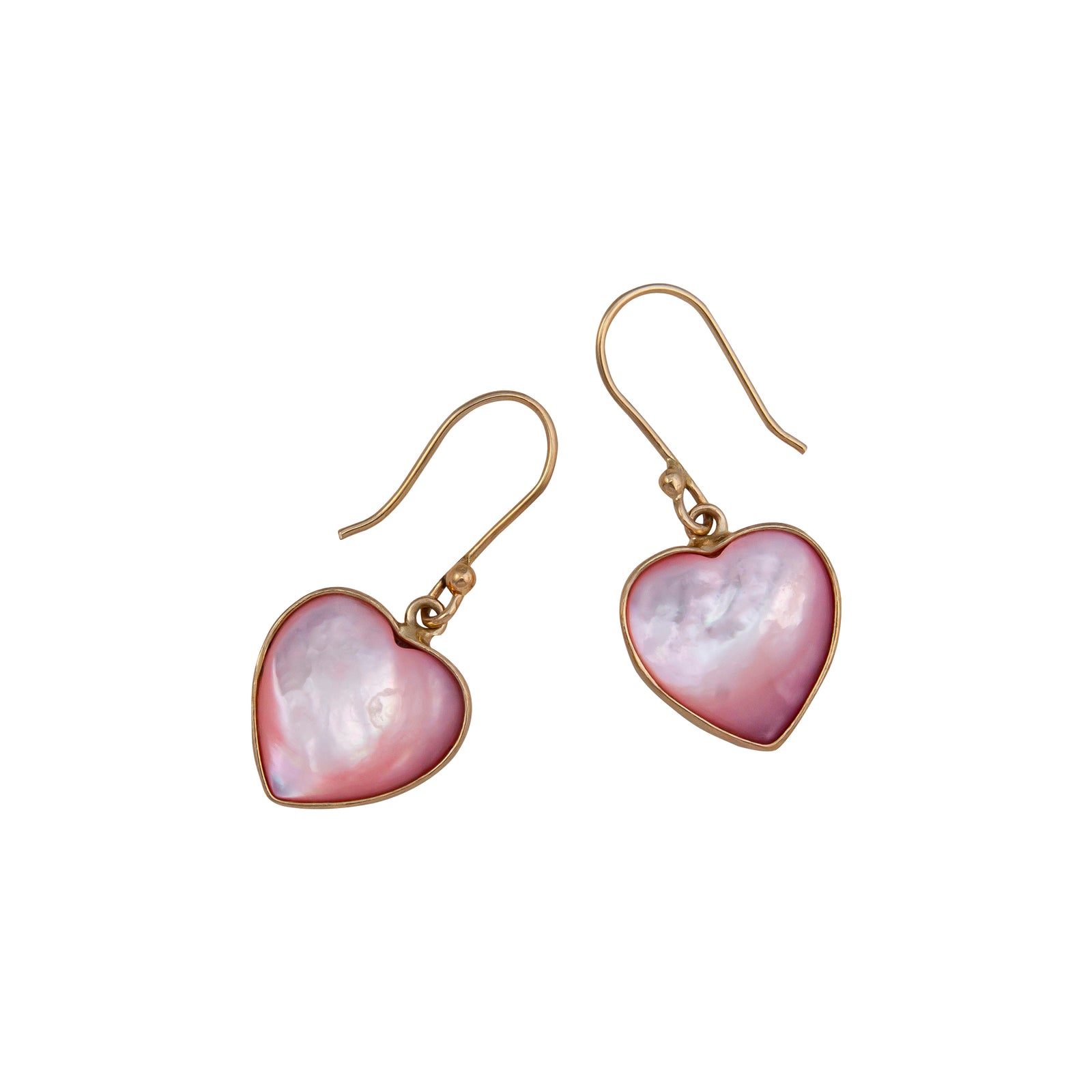Alchemia Pink Mother of Pearl Heart Drop Earrings | Charles Albert Jewelry
