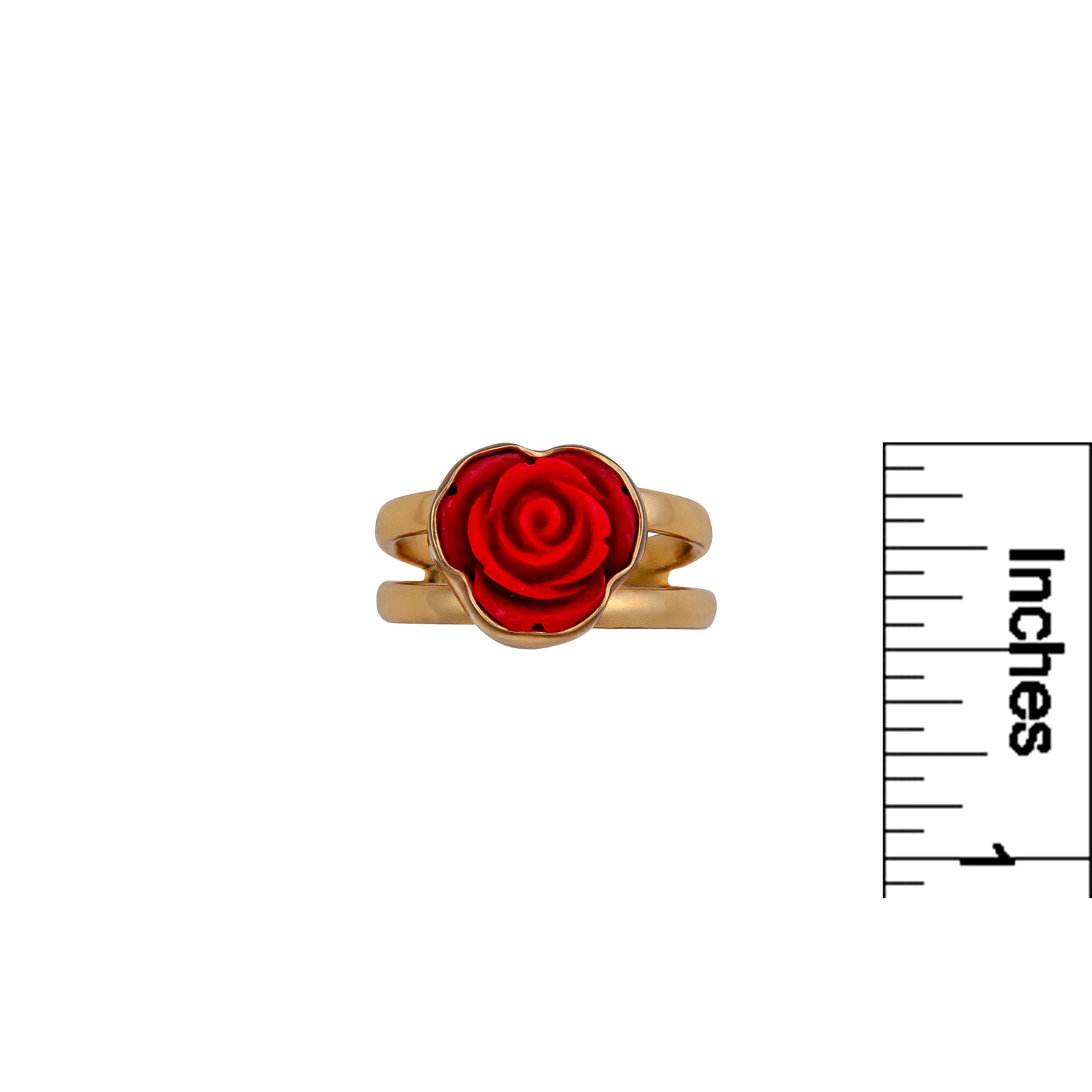 Alchemia Red Resin Rose Adjustable Cuff Ring | Charles Albert Jewelry