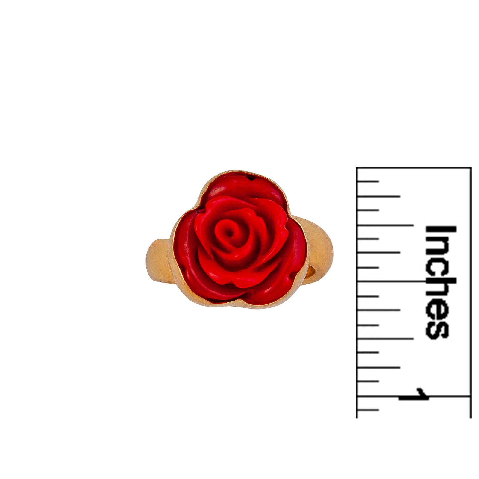Alchemia Red Resin Rose Adjustable Ring | Charles Albert Jewelry