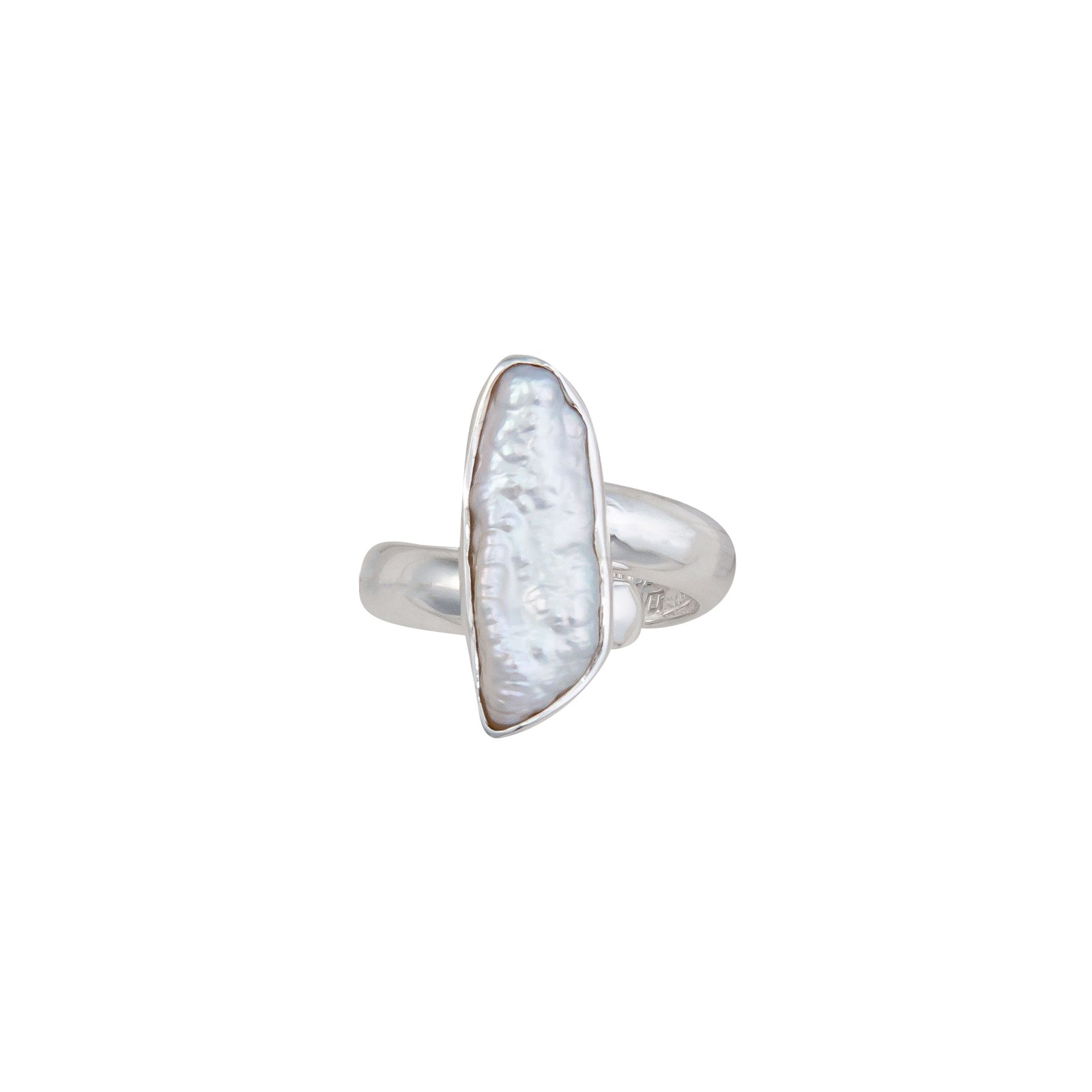 Sterling Silver Biwa Pearl Adjustable Ring | Charles Albert Jewelry