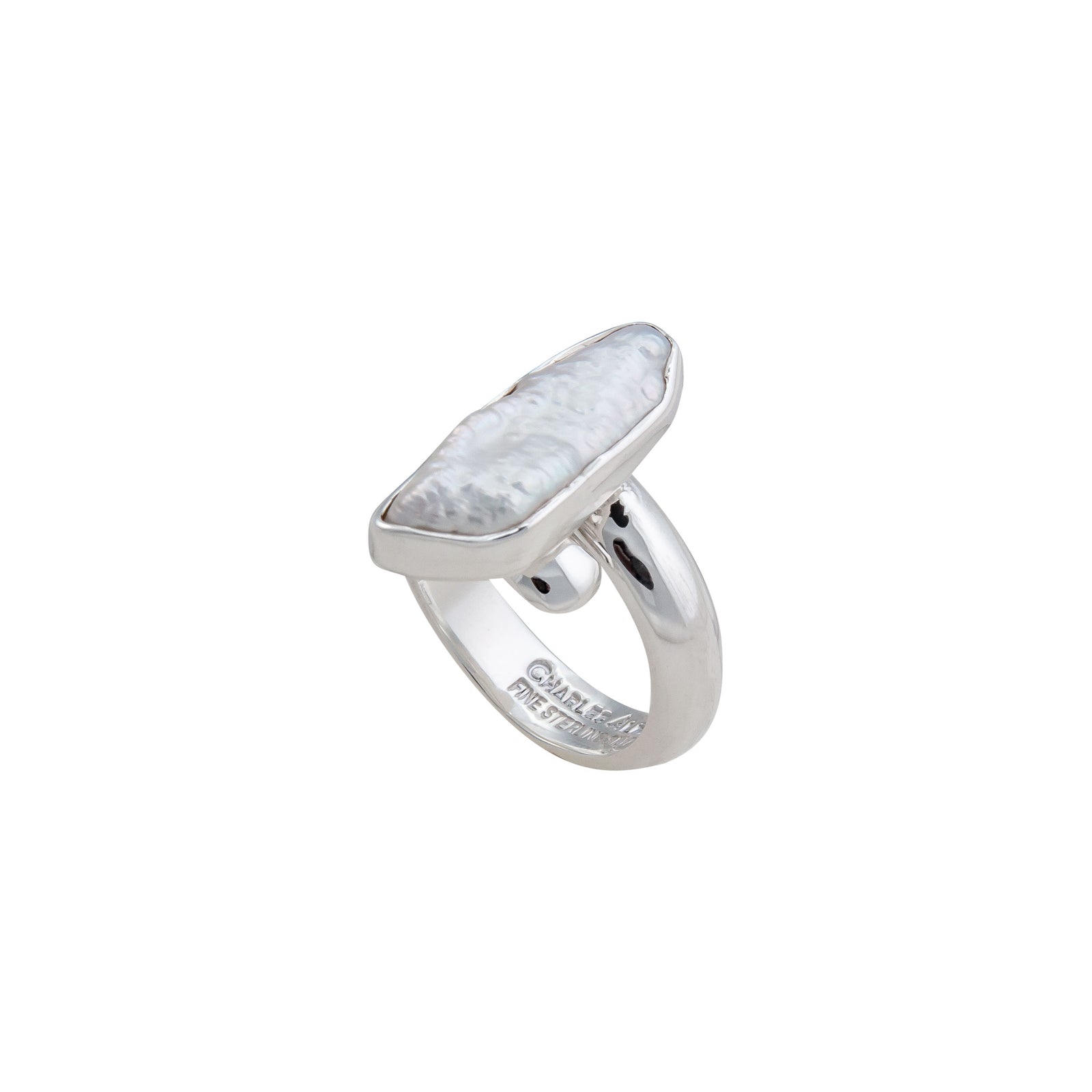 Sterling Silver Biwa Pearl Adjustable Ring | Charles Albert Jewelry