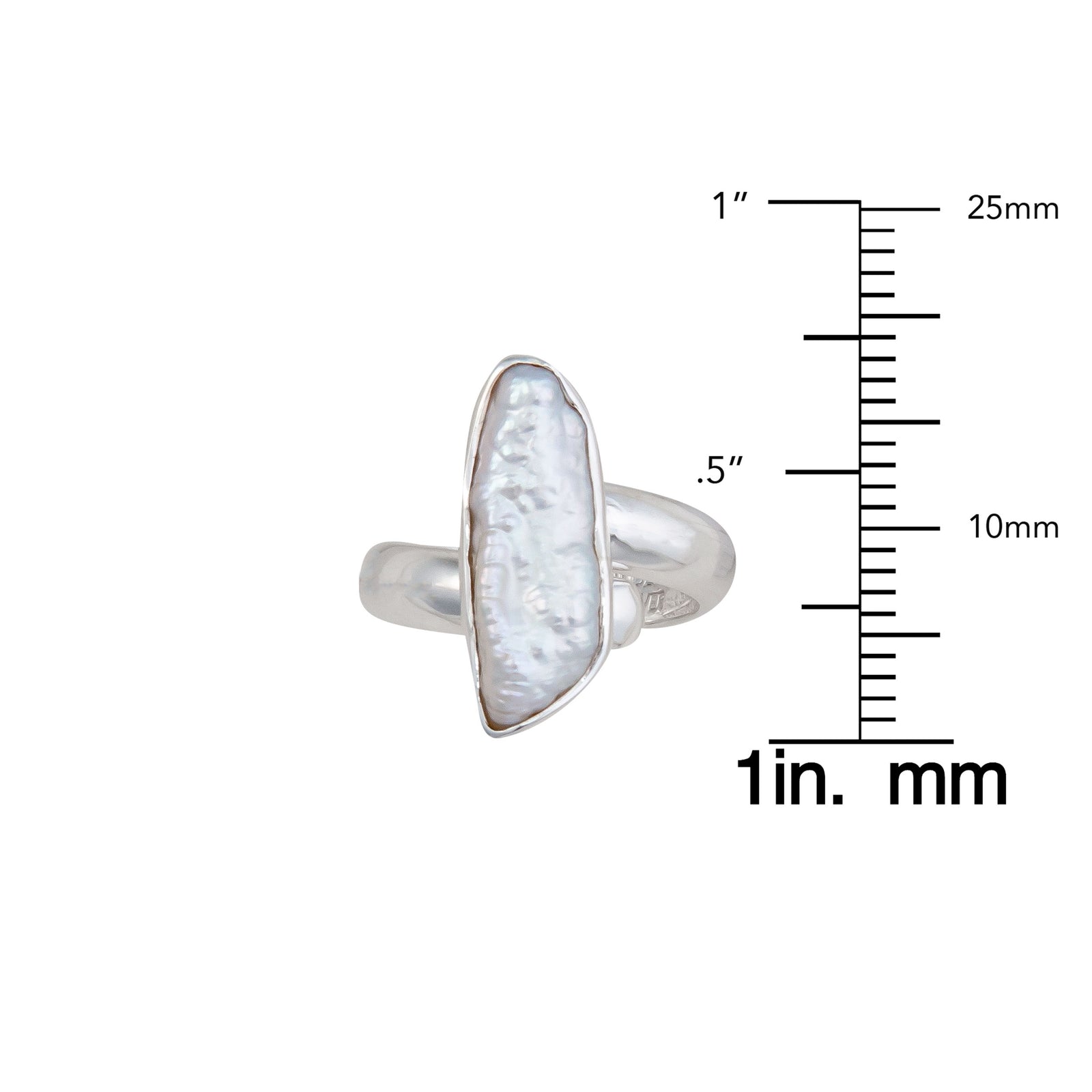 Sterling Silver Biwa Pearl Adjustable Ring | Charles Albert Jewelry