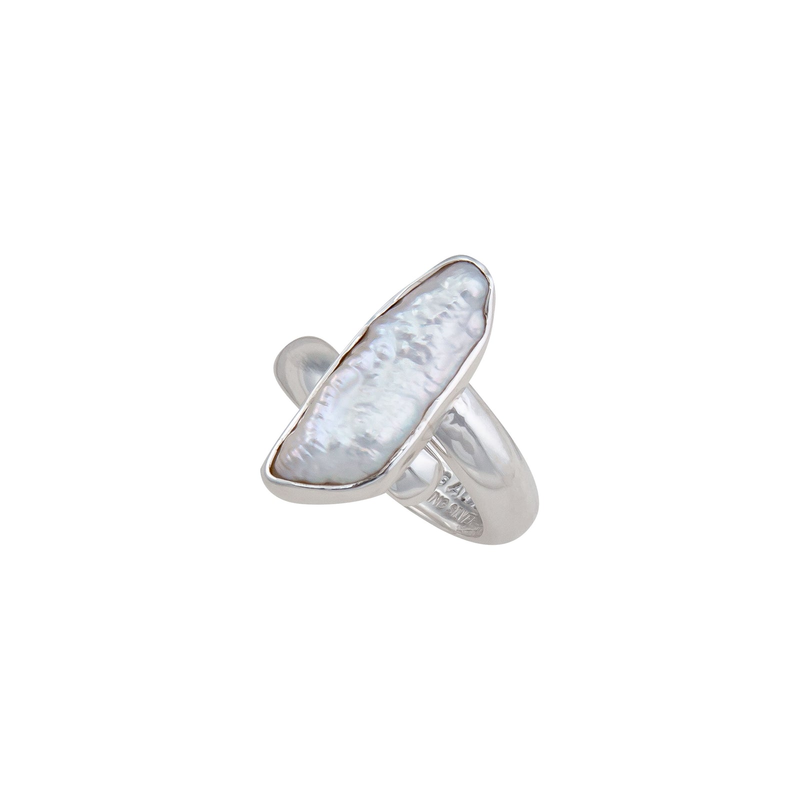 Sterling Silver Biwa Pearl Adjustable Ring | Charles Albert Jewelry