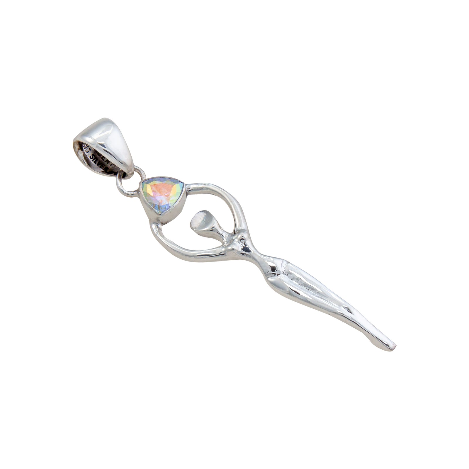 Sterling Silver Mercury Mist Trillion Goddess Pendant | Charles Albert Jewelry