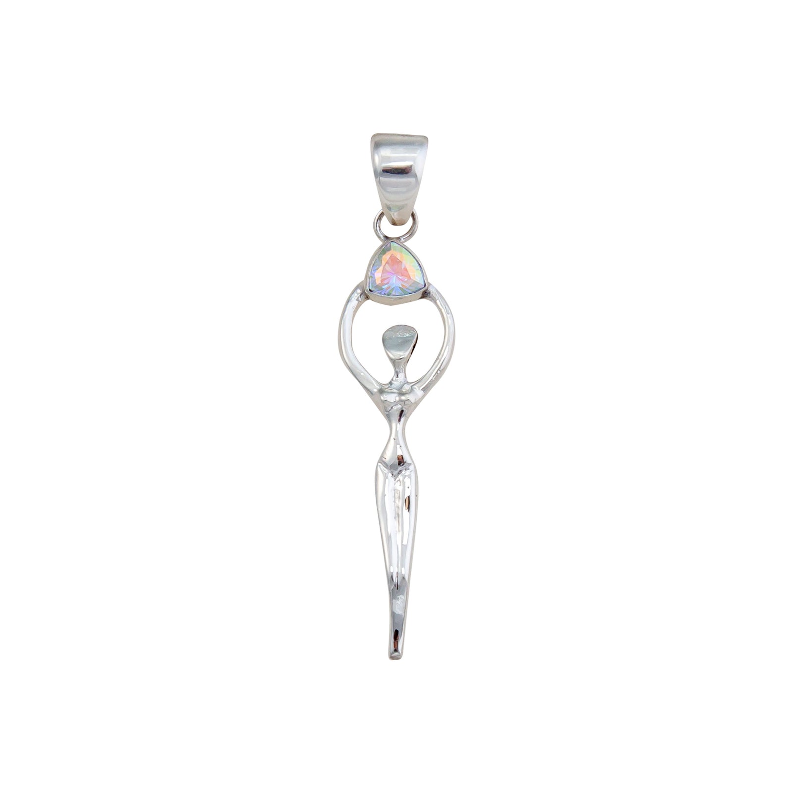 Sterling Silver Mercury Mist Trillion Goddess Pendant | Charles Albert Jewelry