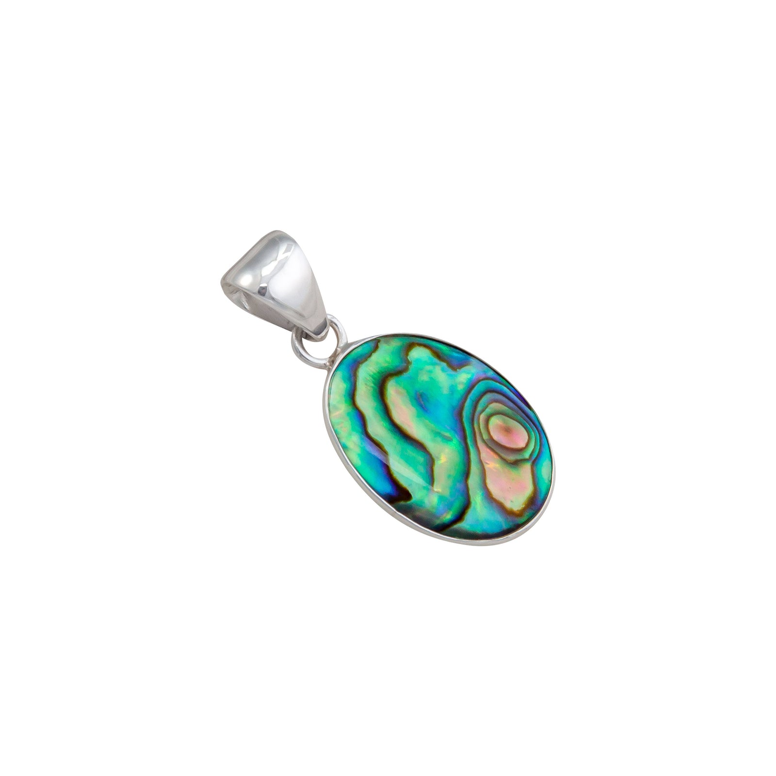 Sterling Silver Natural Abalone Petite Pendant | Charles Albert Jewelry