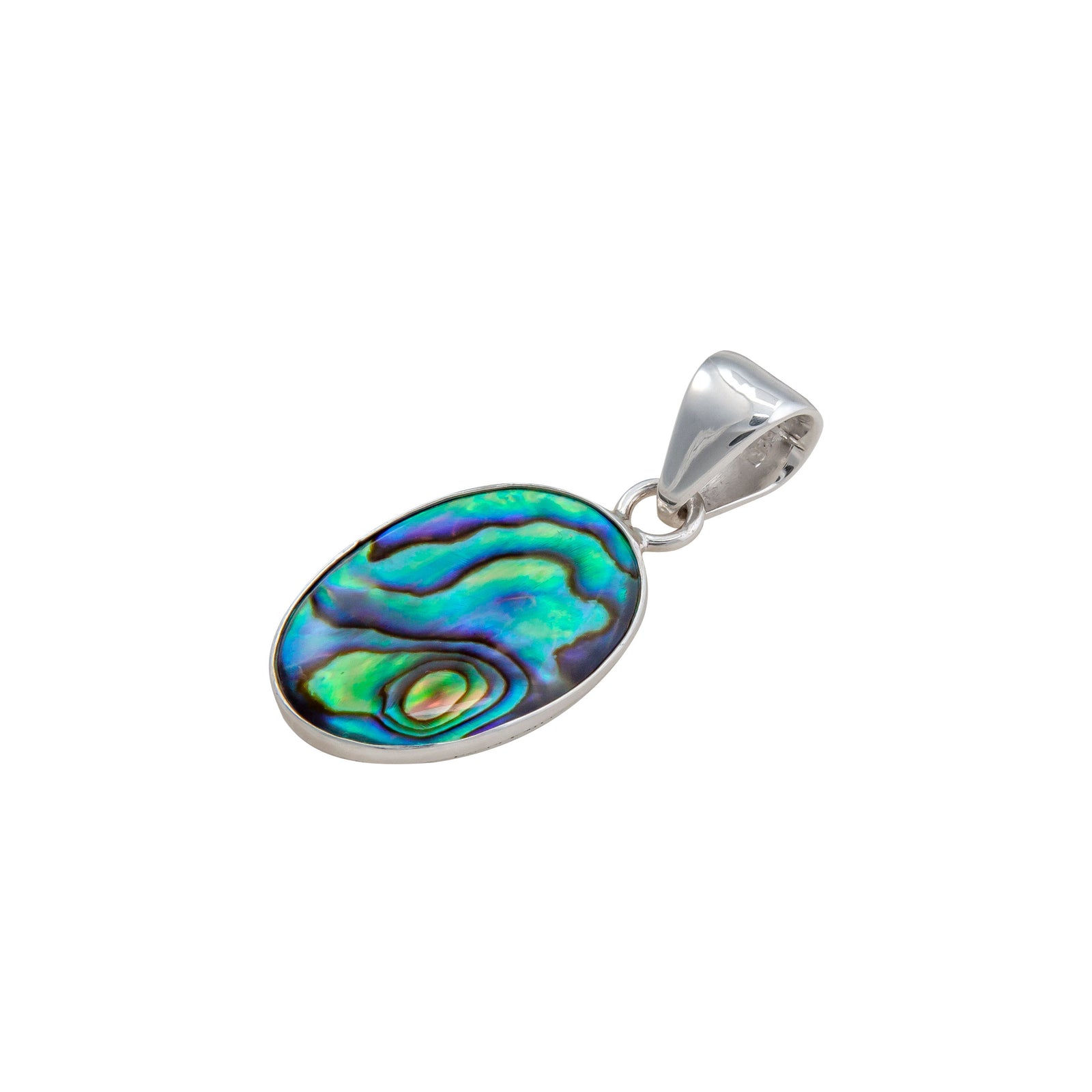 Sterling Silver Natural Abalone Petite Pendant | Charles Albert Jewelry