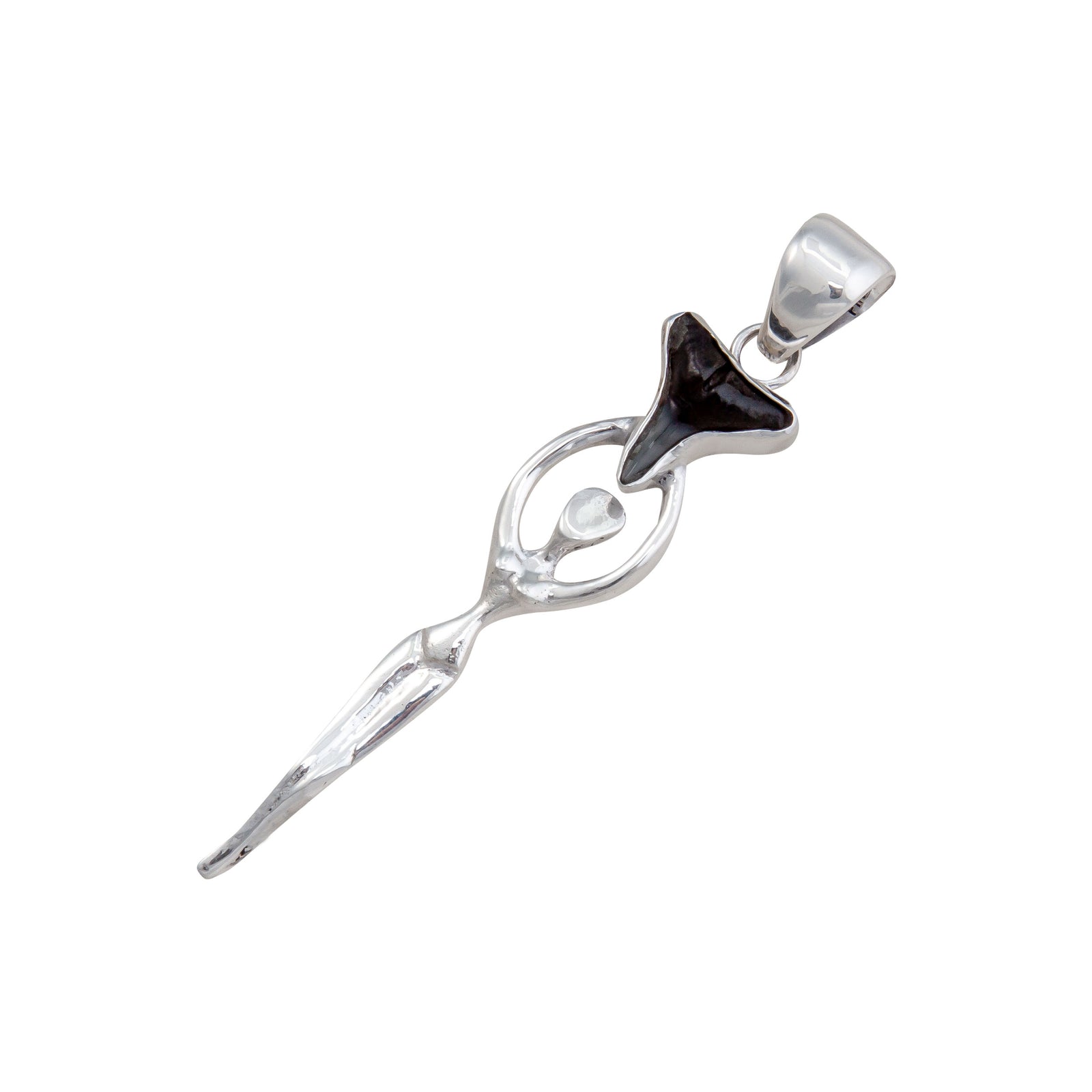 Sterling Silver Shark Tooth Goddess Pendant | Charles Albert Jewelry