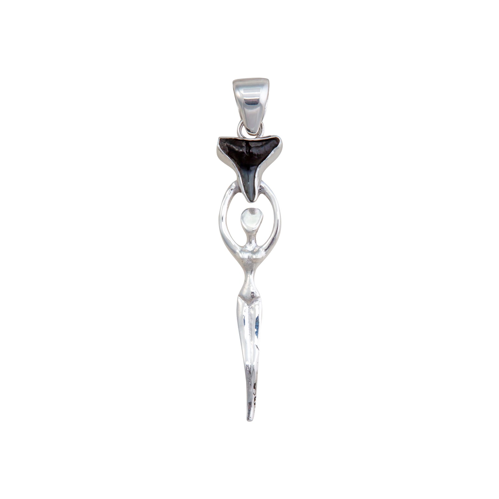Sterling Silver Shark Tooth Goddess Pendant | Charles Albert Jewelry
