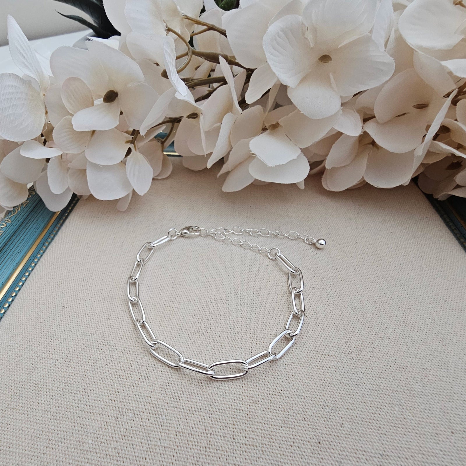 Silver Tone Base Metal Paperclip Bracelet w/Extender | Charles Albert Jewelry