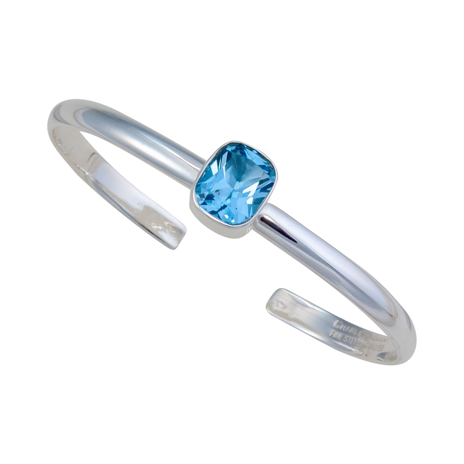 Sterling Silver Blue Topaz Mini Cuff | Charles Albert Jewelry