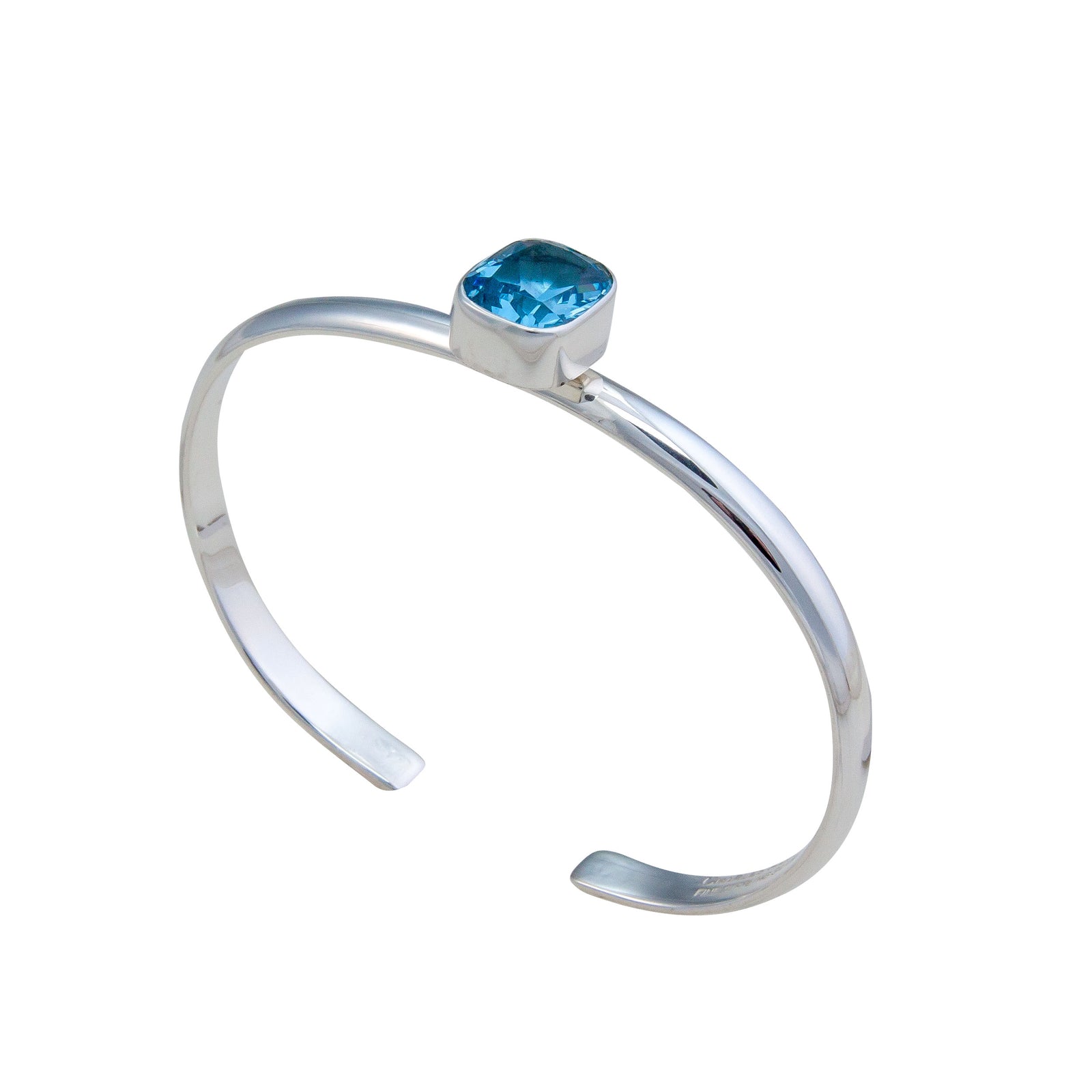 Sterling Silver Blue Topaz Mini Cuff | Charles Albert Jewelry