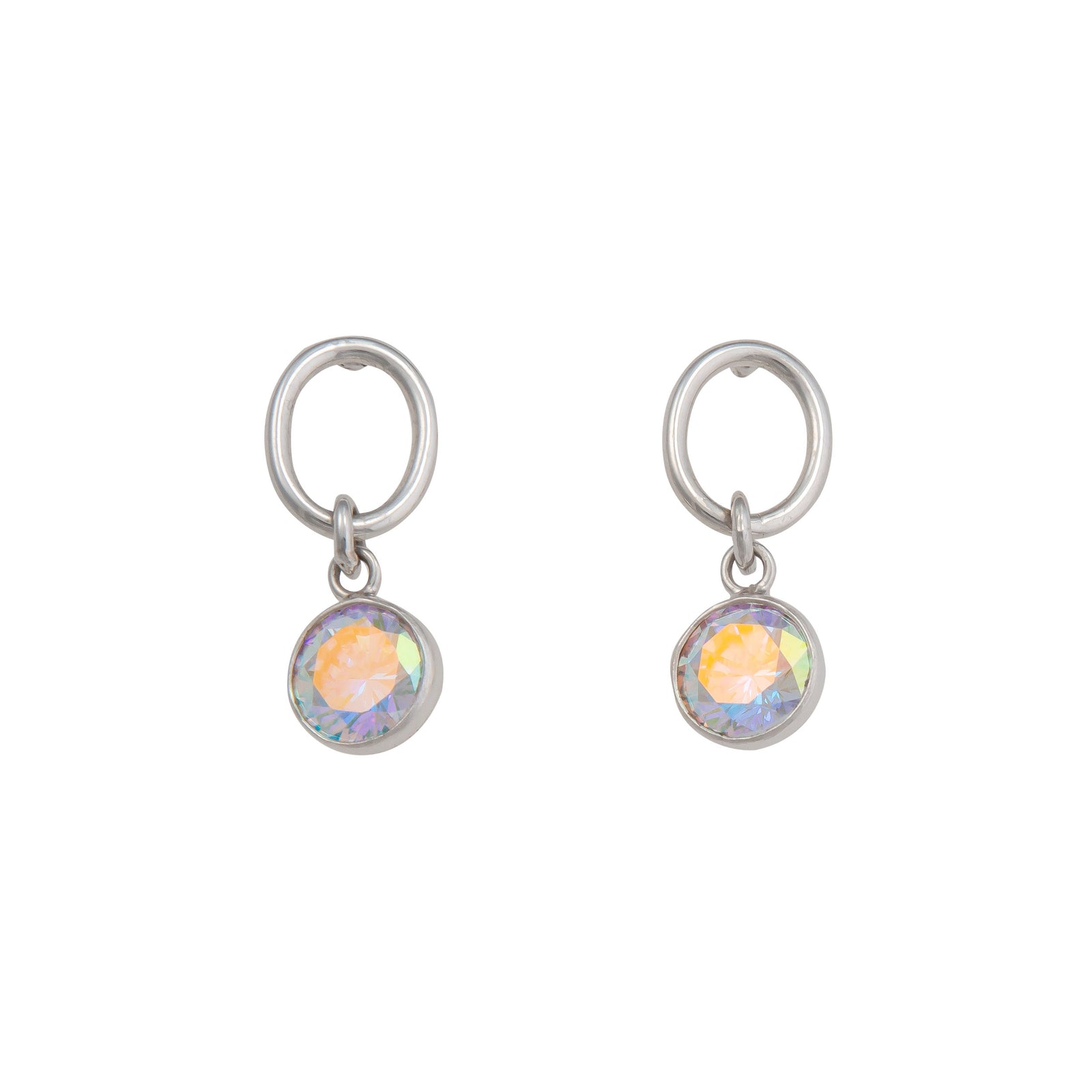 Sterling Silver Mercury Mist Round Post Earrings | Charles Albert Jewelry