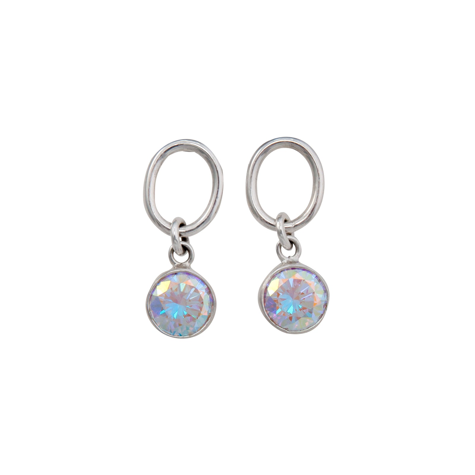 Sterling Silver Mercury Mist Round Post Earrings | Charles Albert Jewelry