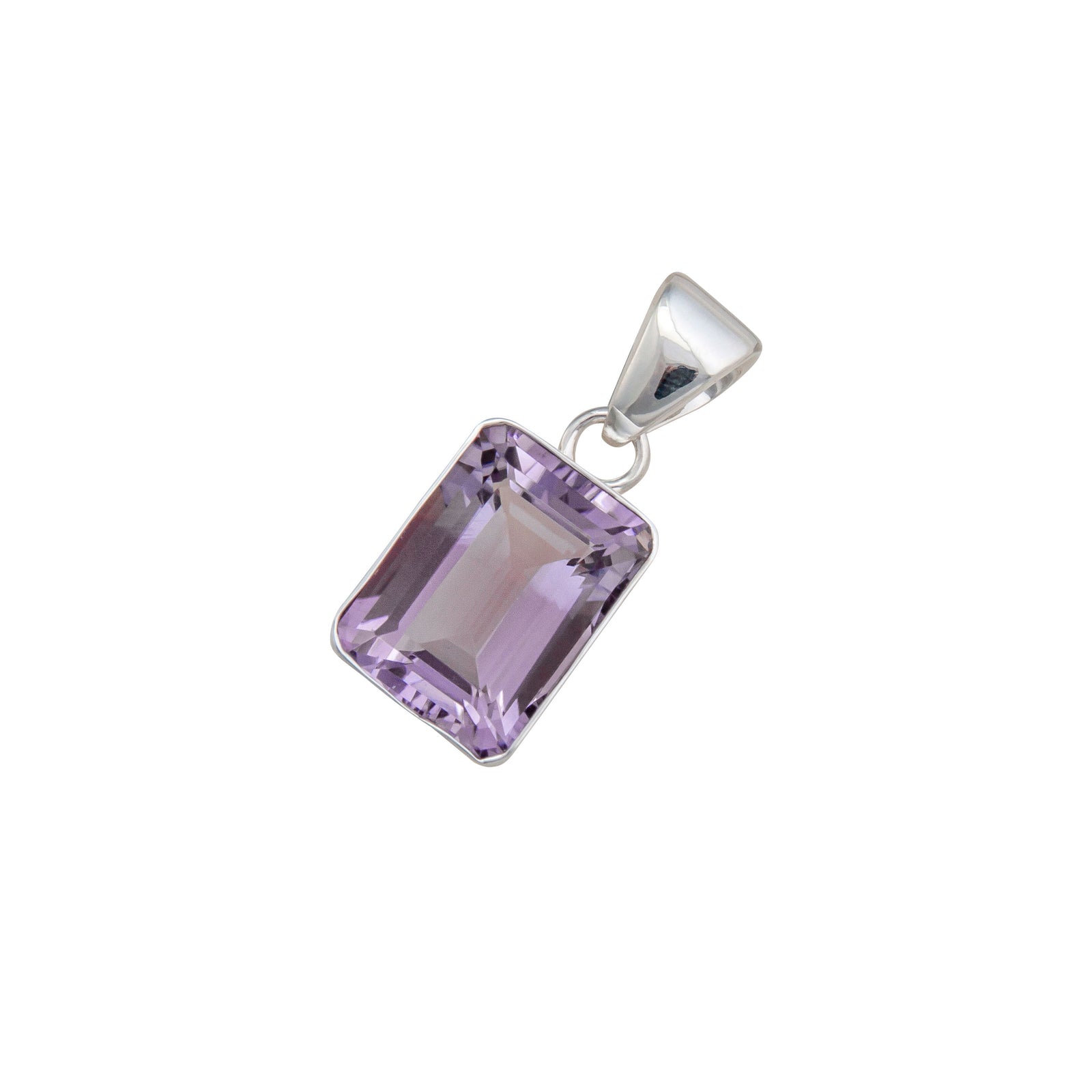 Sterling Silver Amethyst Rectangle Pendant | Charles Albert Jewelry