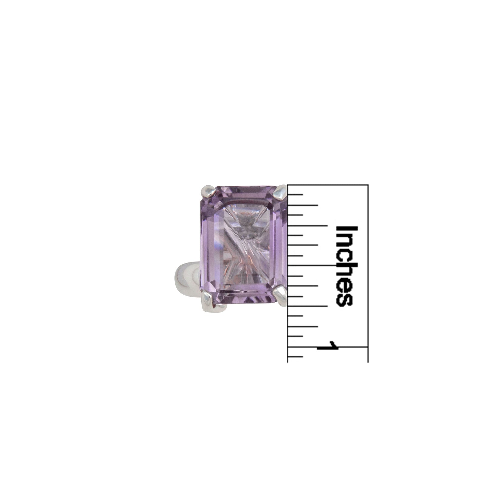 Sterling Silver Amethyst Rectangle Prong Set Ring | Charles Albert Jewelry