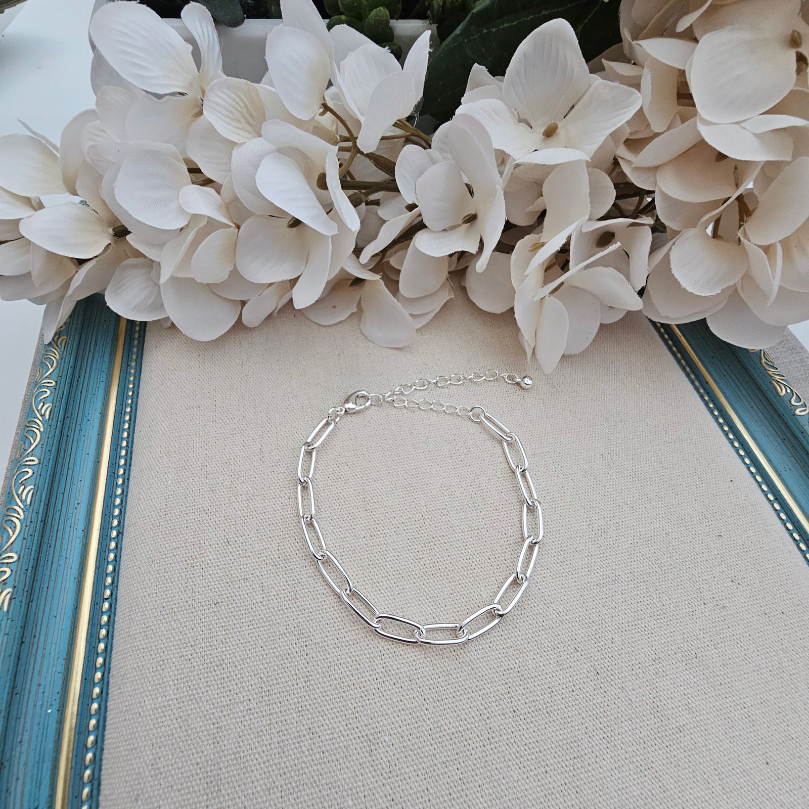 Silver Tone Base Metal Paperclip Bracelet w/Extender | Charles Albert Jewelry