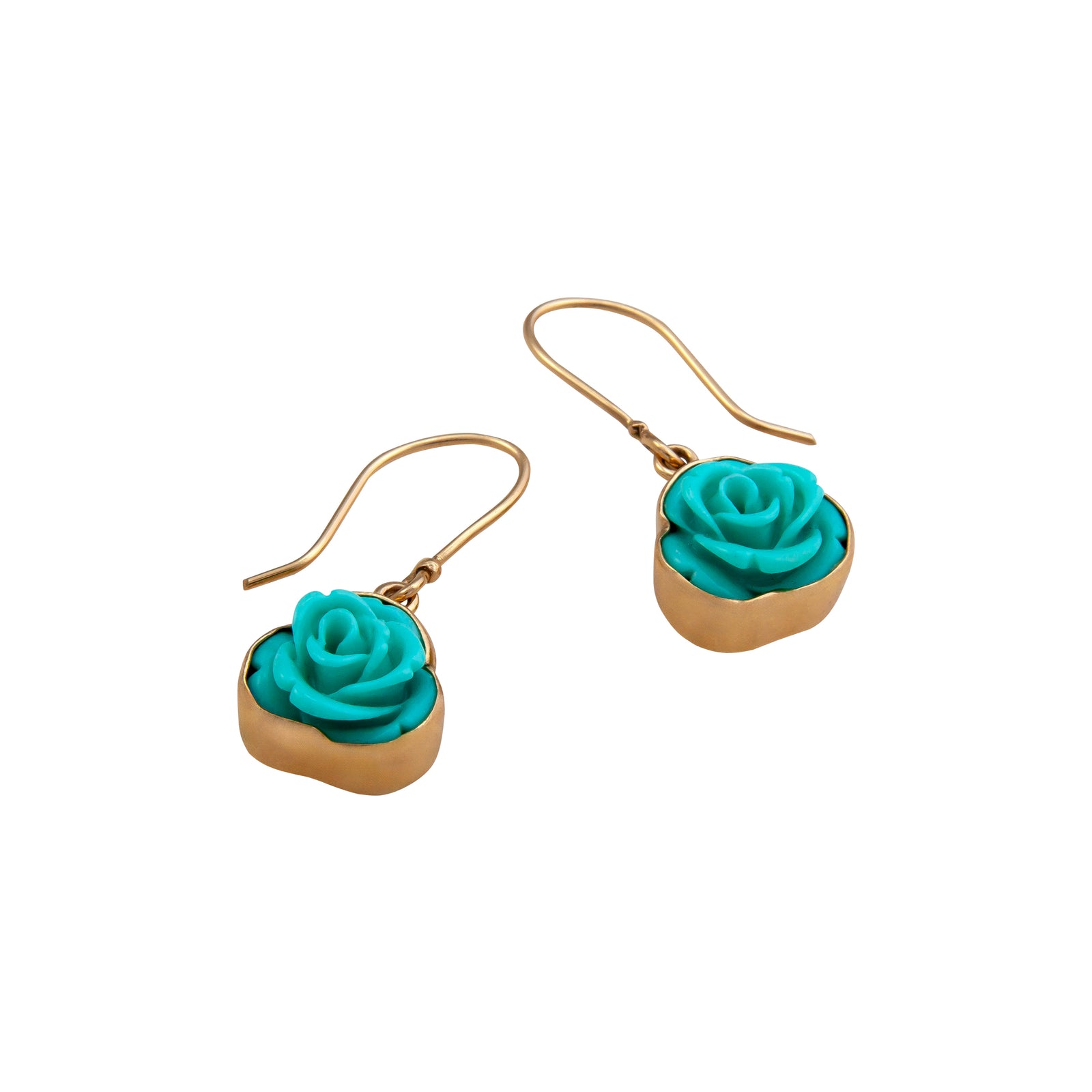 Alchemia Teal Resin Rose Drop Earrings | Charles Albert Jewelry